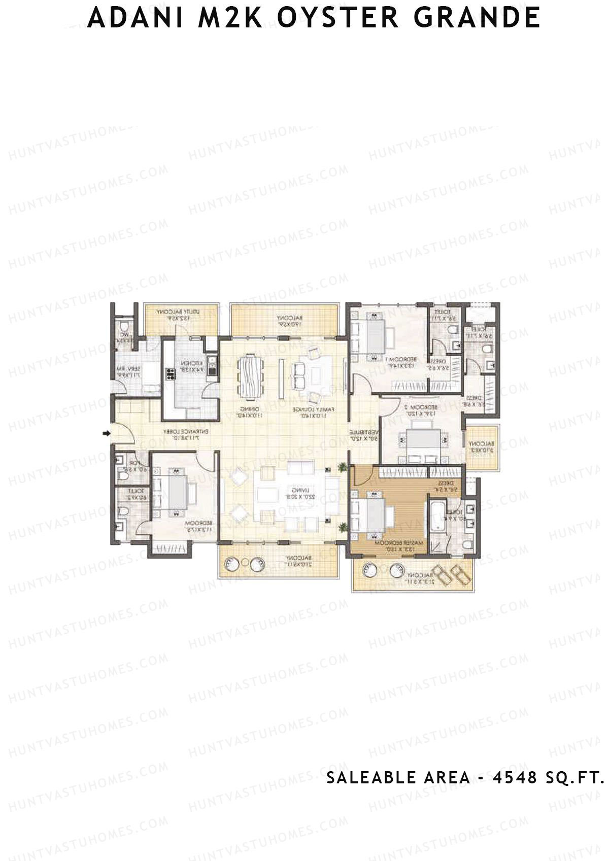 Adani M2K Oyster Grande Tower G Unit 2 (Type A) Floor Plan