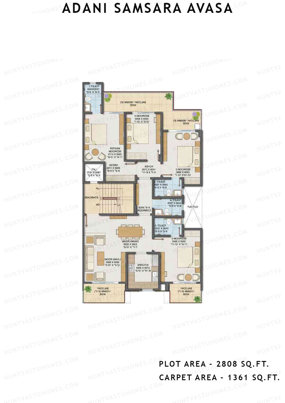 Adani Samsara Avasa L2 Unit L2 (Type 1) Floor Plan