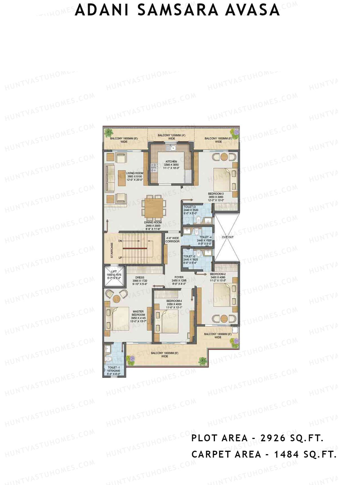 Adani Samsara Avasa L8 Unit L8 (Type 2) Floor Plan