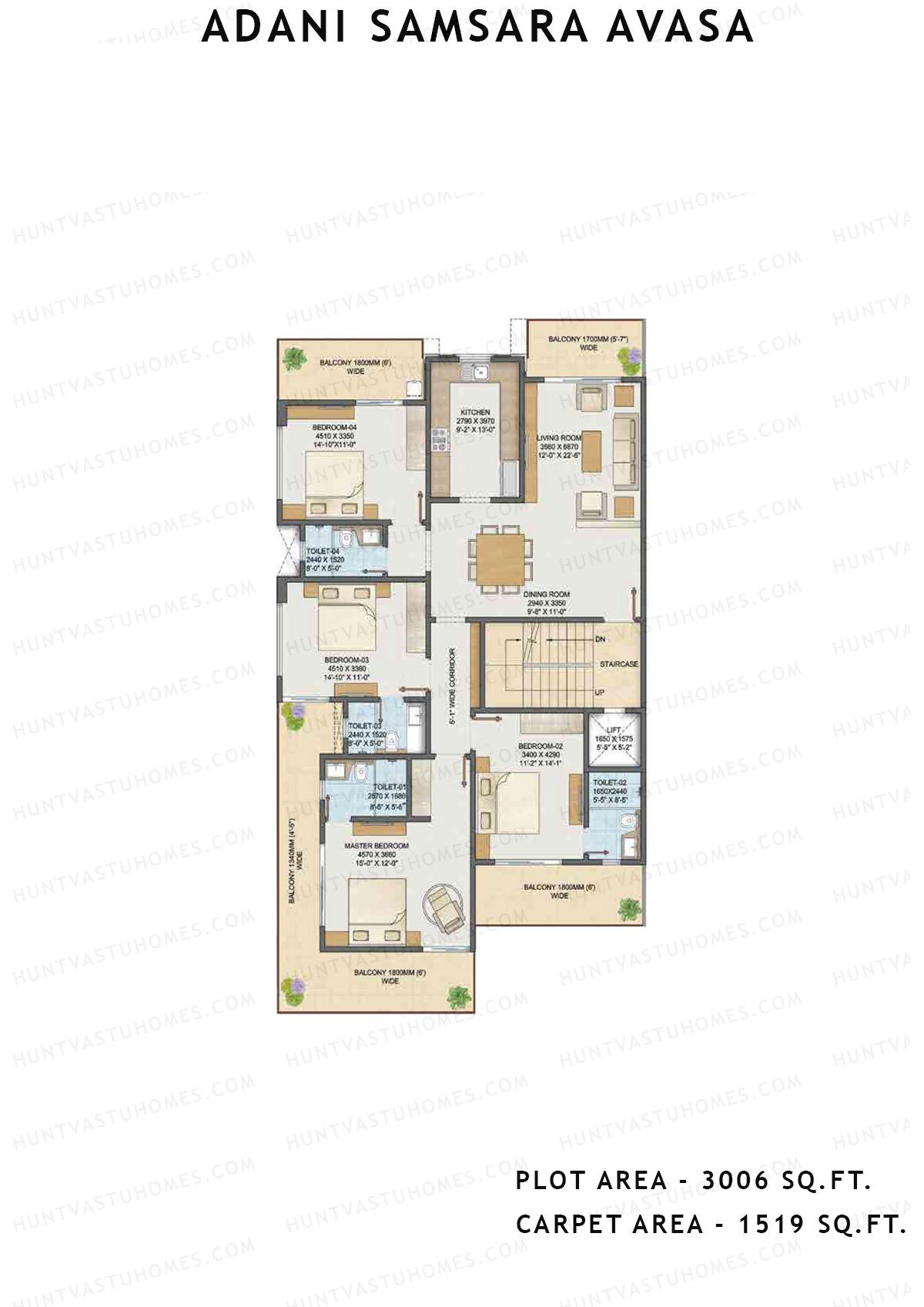 Adani Samsara Avasa L12 Unit L12 (Type 4) Floor Plan