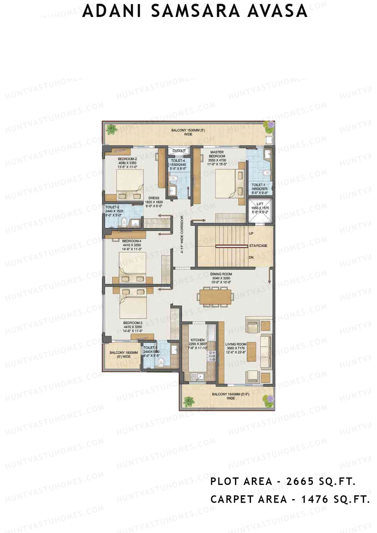Adani Samsara Avasa L13 Unit L13 (Type 5) Floor Plan