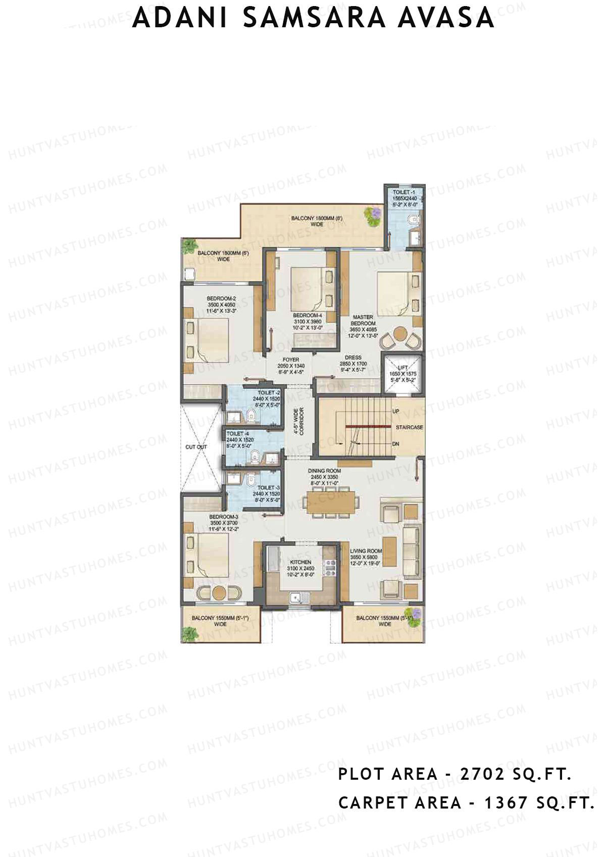 Adani Samsara Avasa L16 Unit L16 (Type 6) Floor Plan