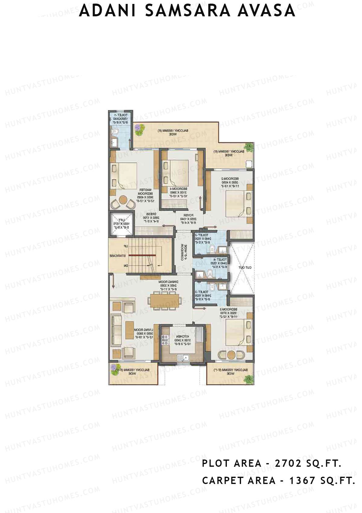 Adani Samsara Avasa L19 Unit L19 (Type 6) Floor Plan