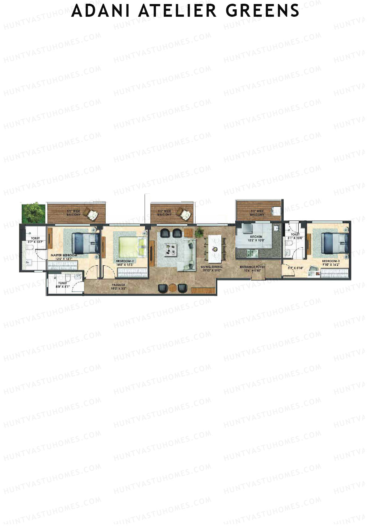 Adani Atelier Greens Tower A1 Unit 2 Floor Plan