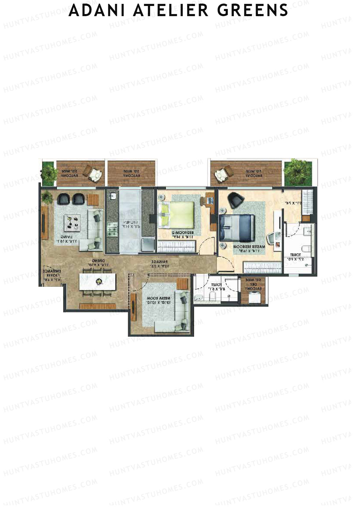 Adani Atelier Greens Tower A1 Unit 4 Floor Plan