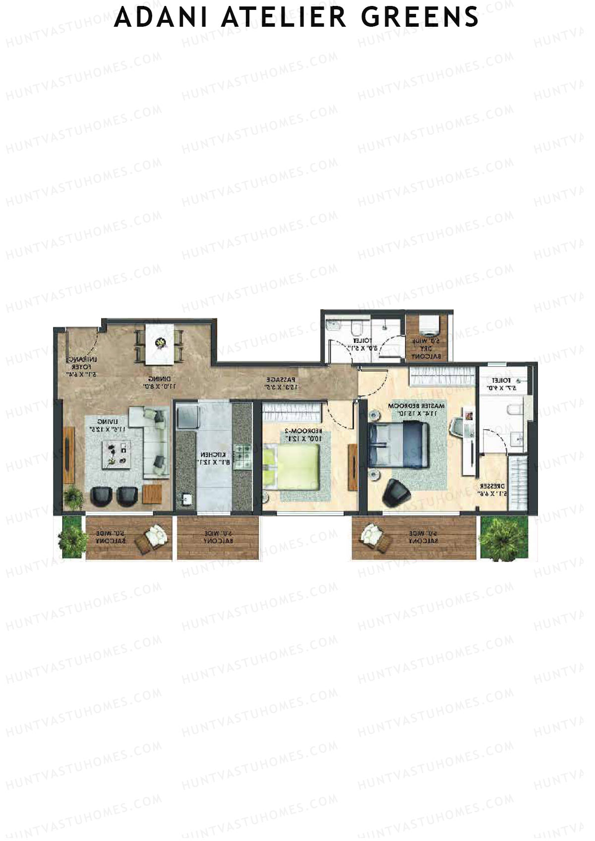 Adani Atelier Greens Tower A1 Unit 5 Floor Plan