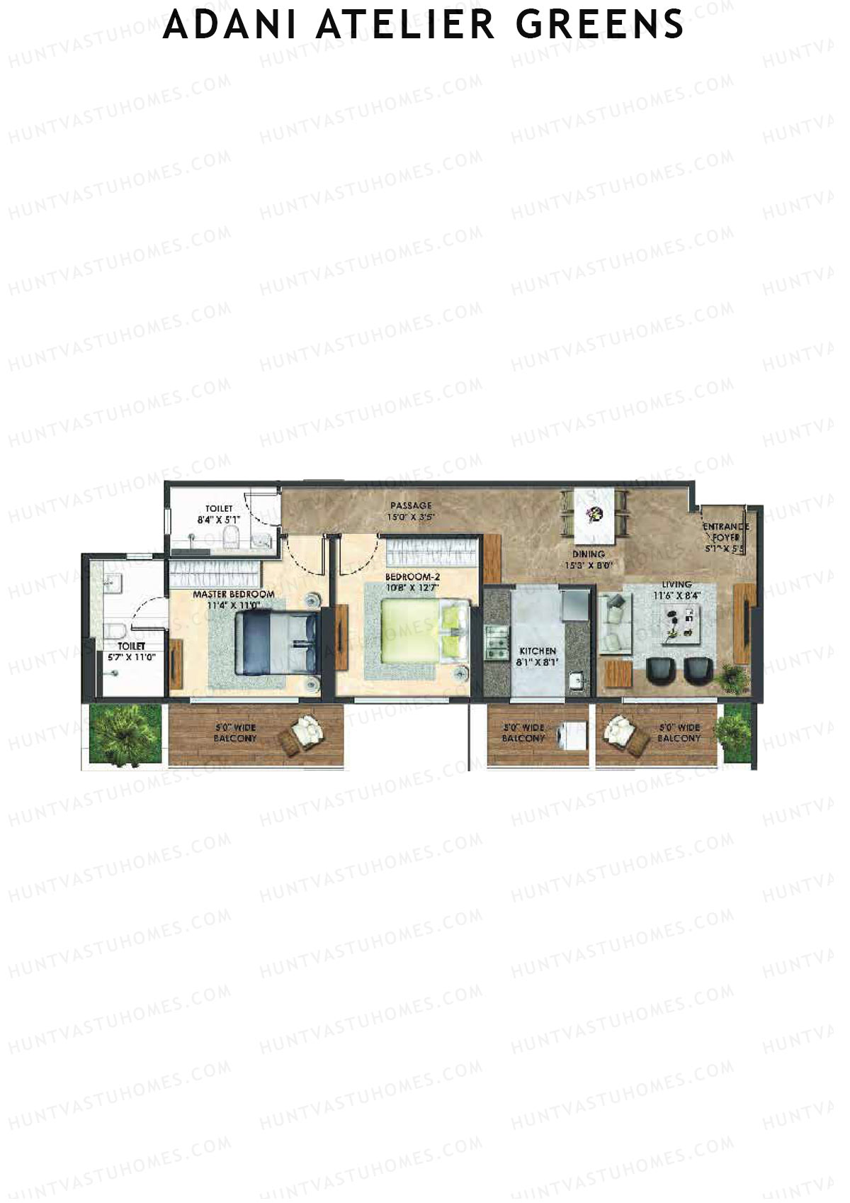 Adani Atelier Greens Tower A2 Unit 1 Floor Plan