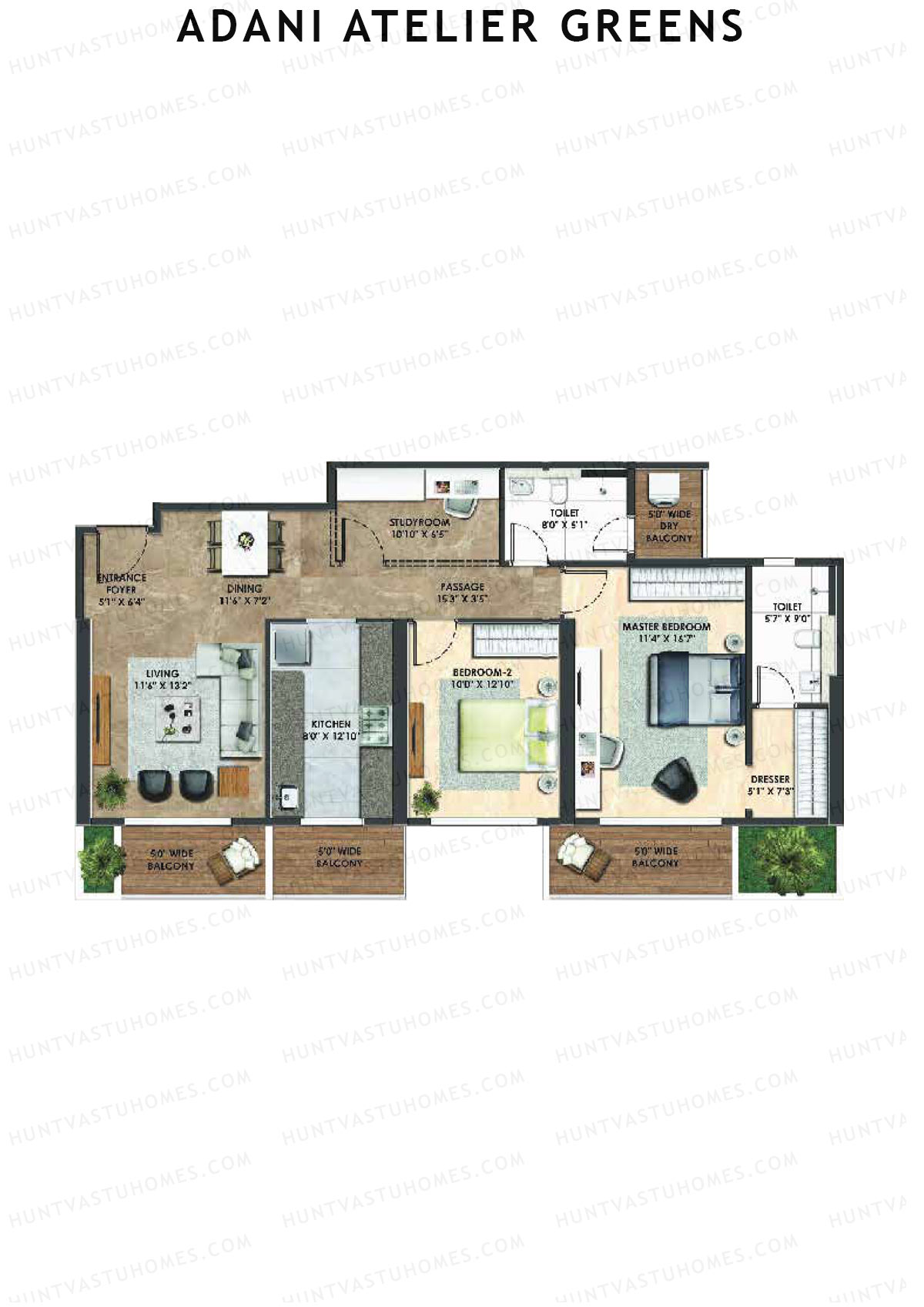 Adani Atelier Greens Tower A3 Unit 5 Floor Plan