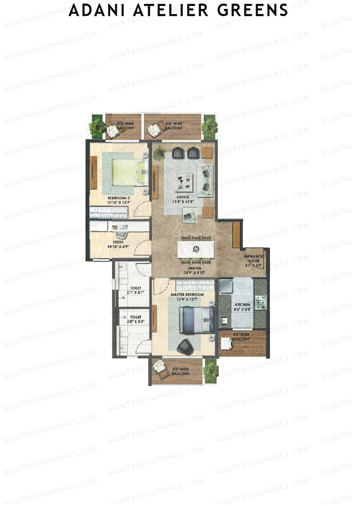 Adani Atelier Greens Tower B1 Unit 1 Floor Plan