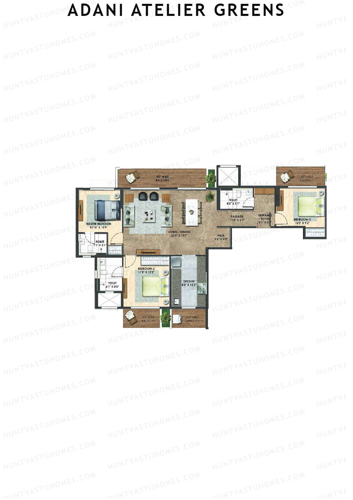 Adani Atelier Greens Tower B1 Unit 1 Floor Plan