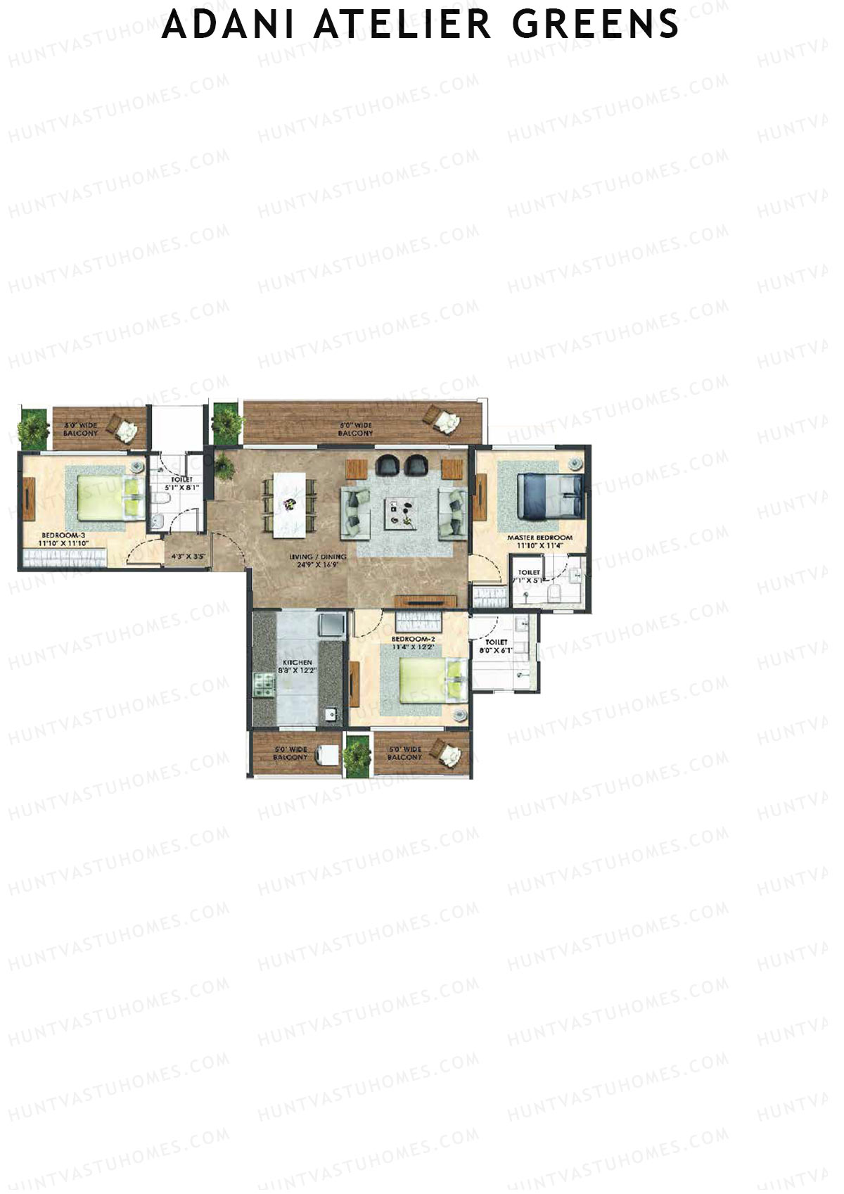 Adani Atelier Greens Tower B1 Unit 2 Floor Plan