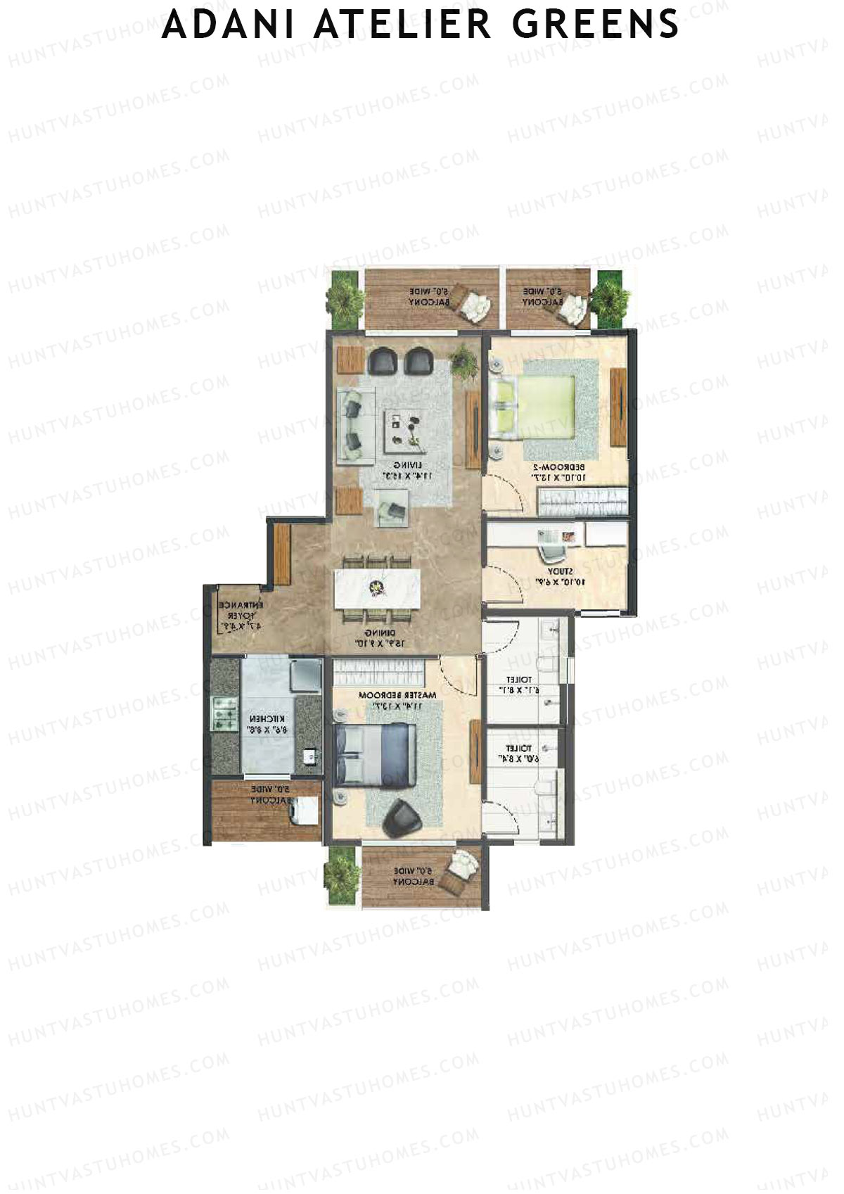 Adani Atelier Greens Tower B1 Unit 3 Floor Plan