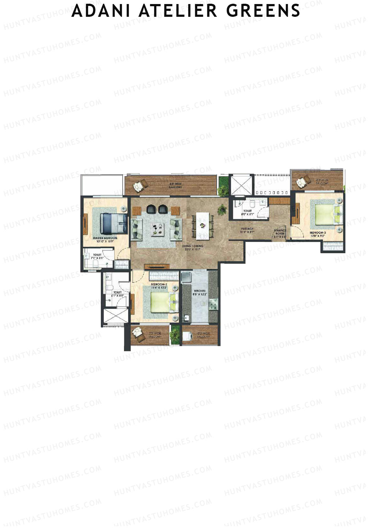 Adani Atelier Greens Tower B2 Unit 1 Floor Plan