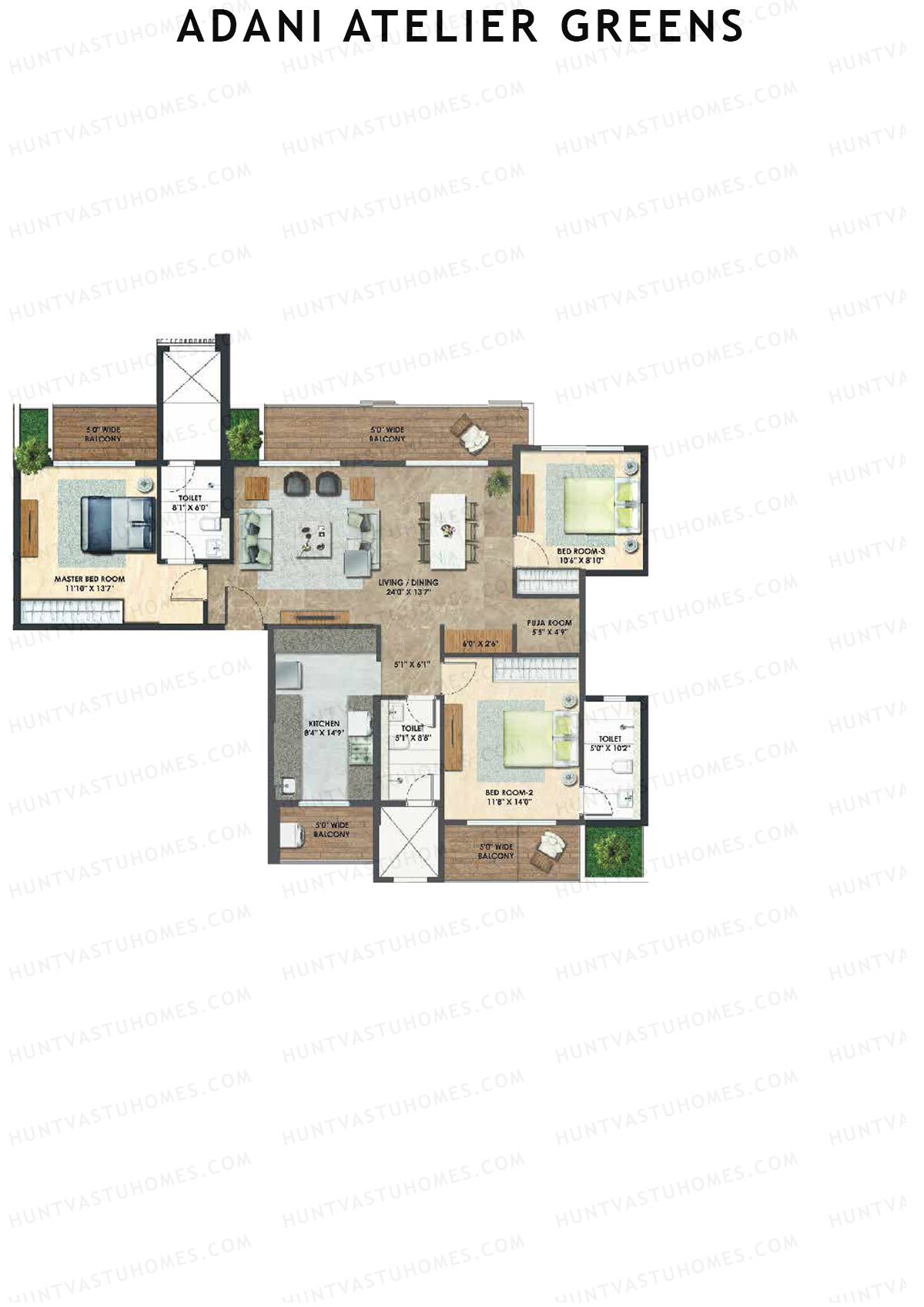 Adani Atelier Greens Tower B2 Unit 2 Floor Plan