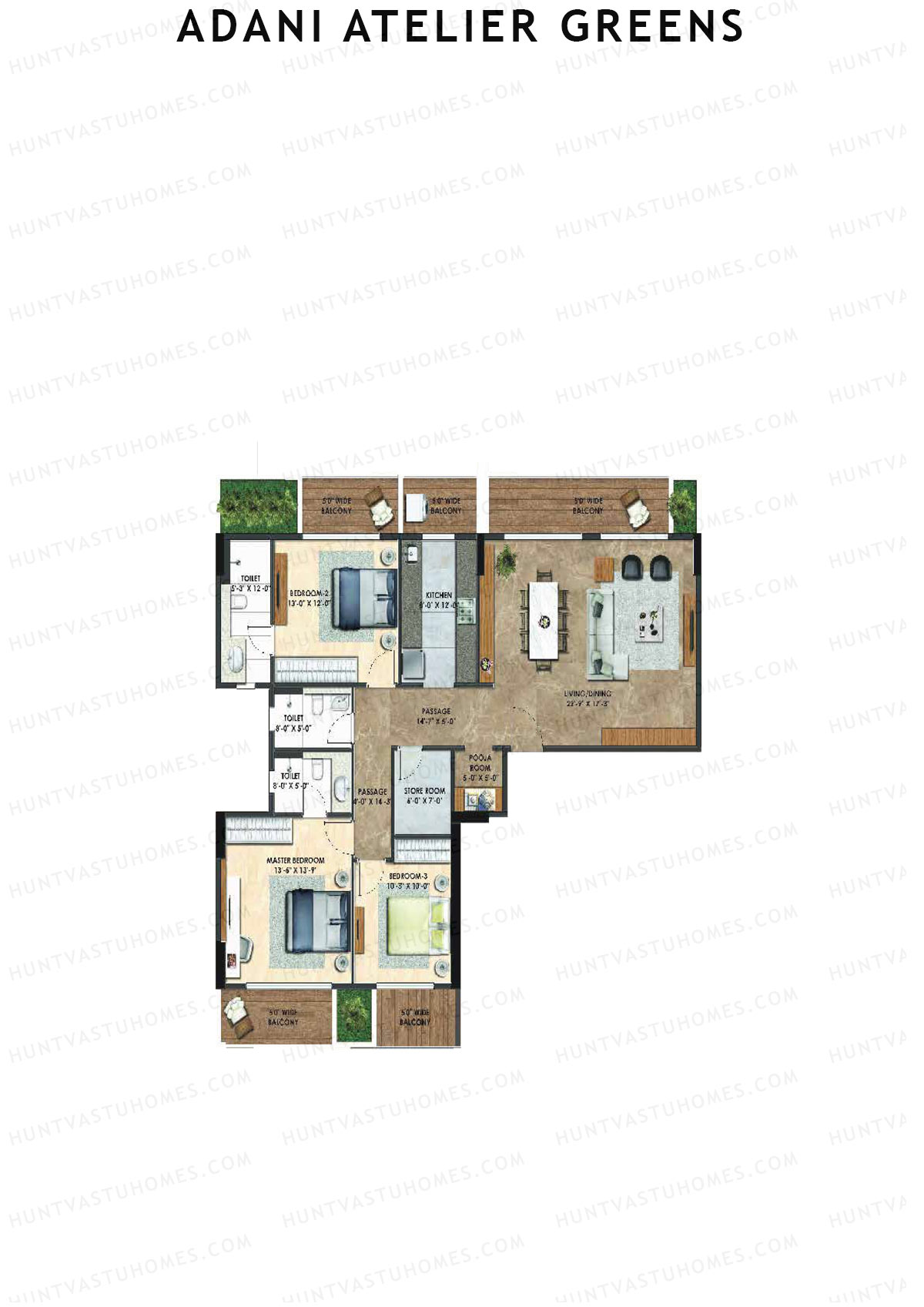 Adani Atelier Greens Tower C Unit 1 Floor Plan