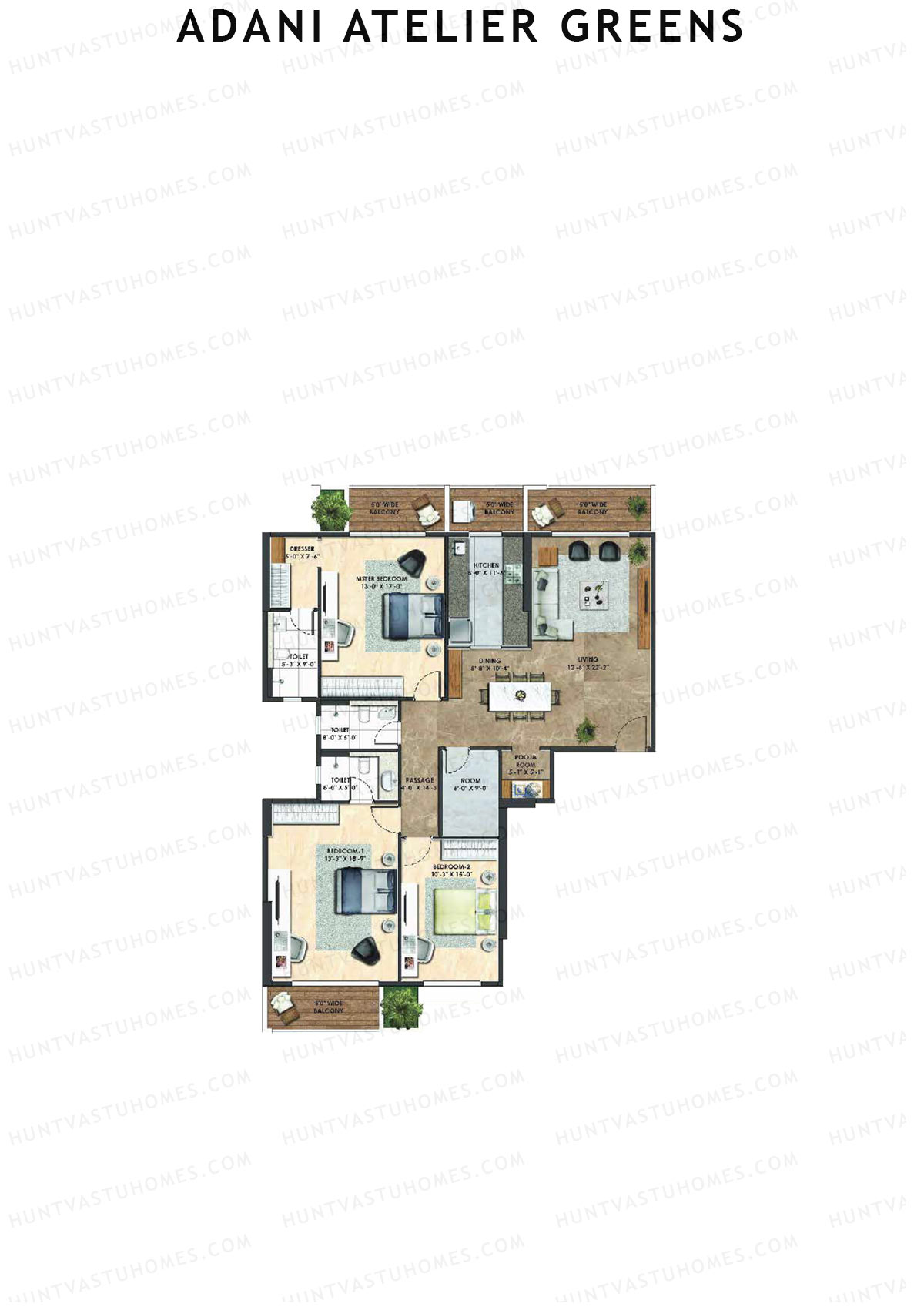Adani Atelier Greens Tower C Unit 1 Floor Plan