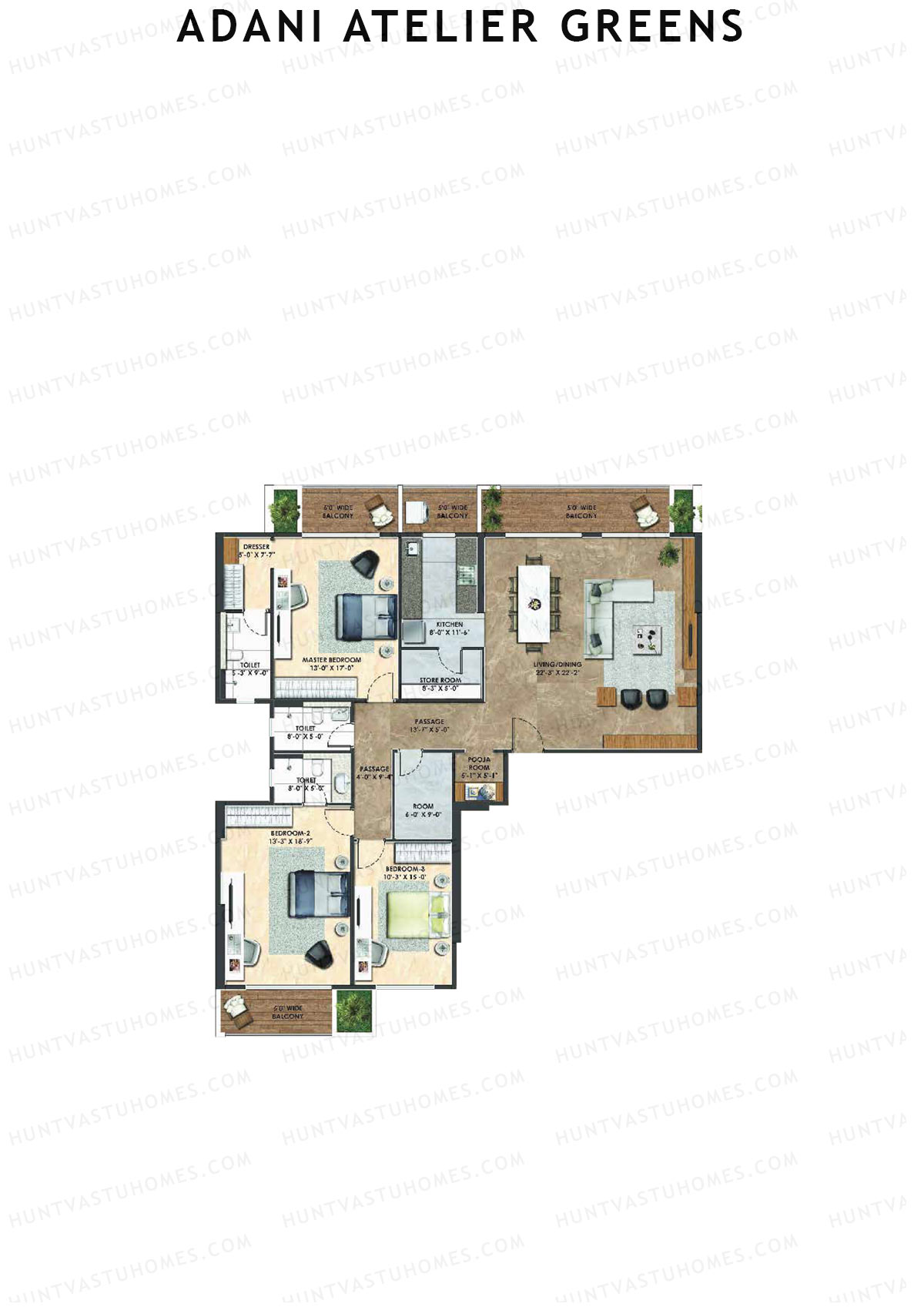 Adani Atelier Greens Tower C Unit 1 Floor Plan