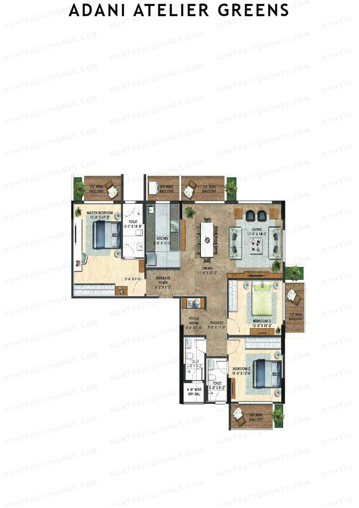 Adani Atelier Greens Tower C Unit 2 Floor Plan