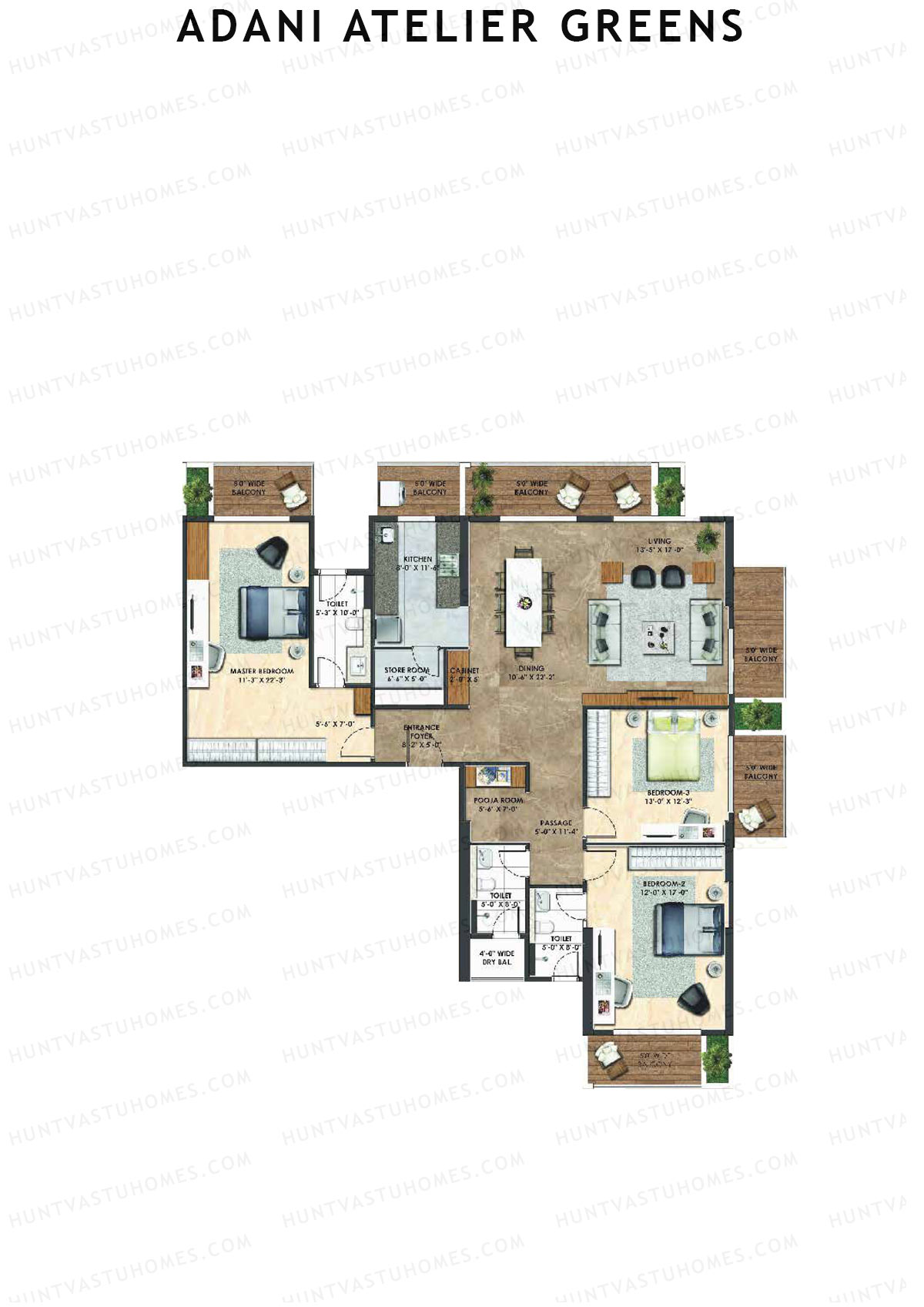 Adani Atelier Greens Tower C Unit 2 Floor Plan