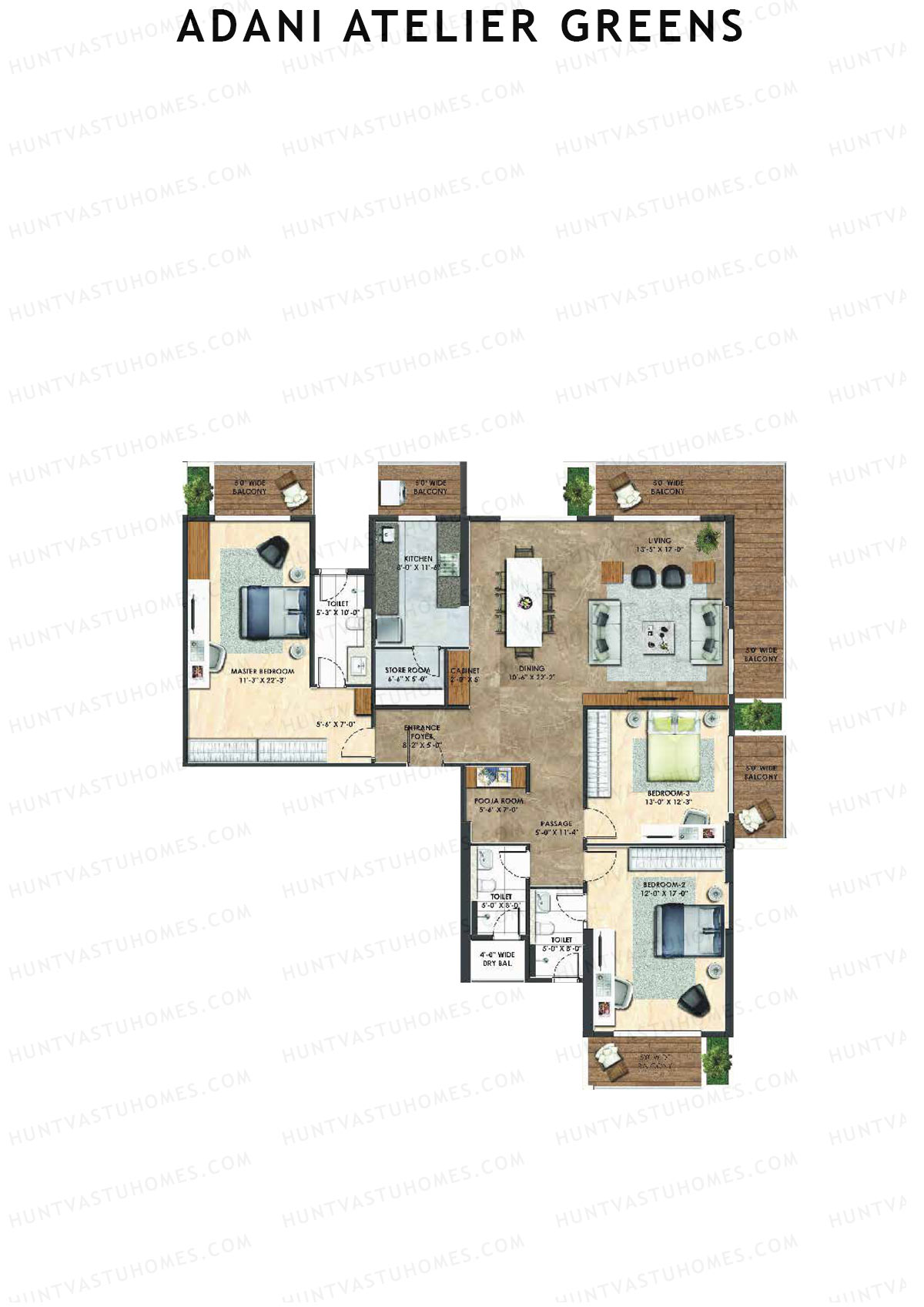 Adani Atelier Greens Tower C Unit 2 Floor Plan