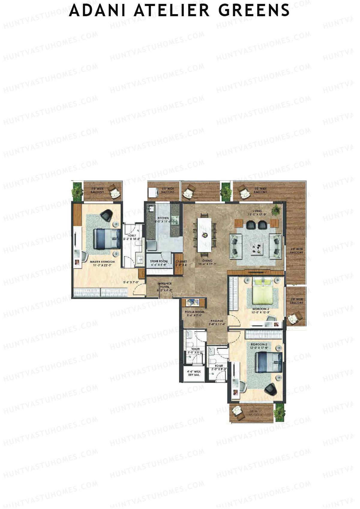 Adani Atelier Greens Tower C Unit 2 Floor Plan