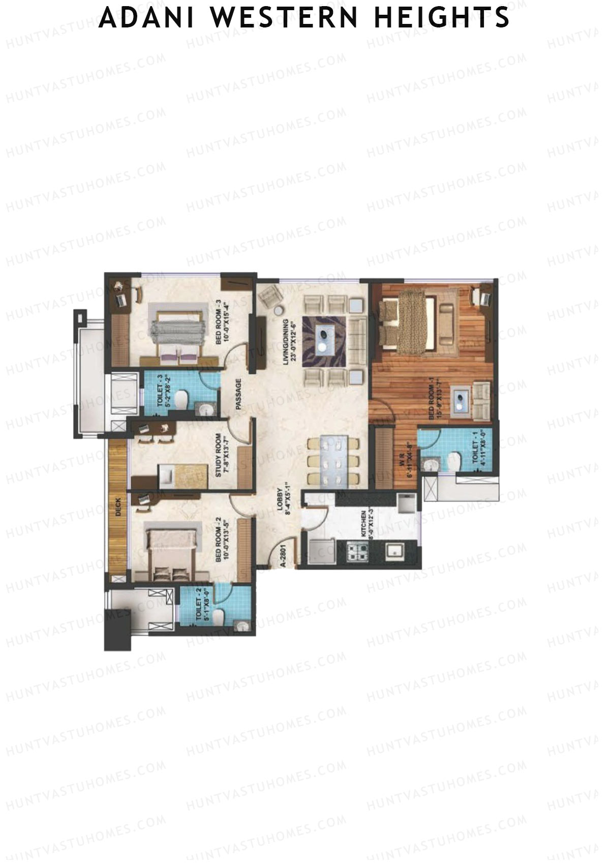 Adani Western Heights Wing A Unit 1 Floor Plan