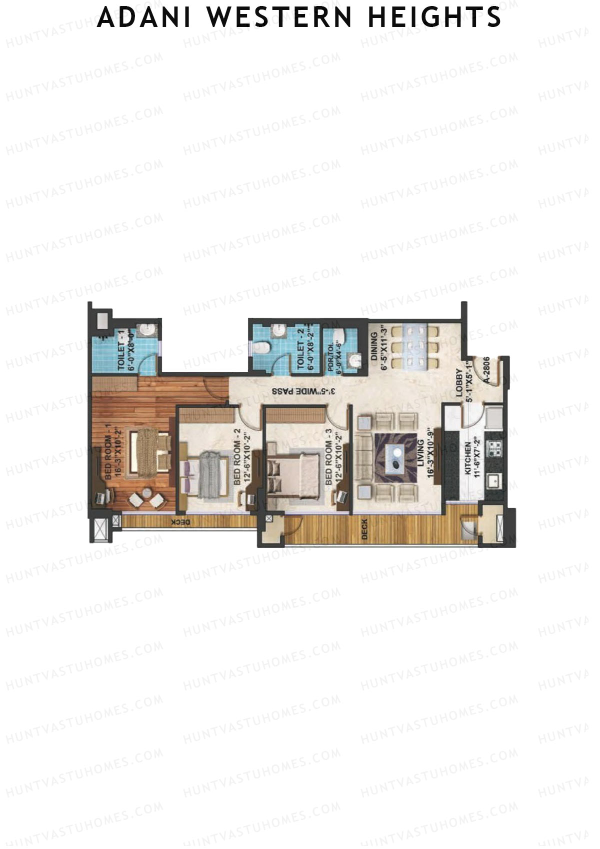 Adani Western Heights Wing A Unit 6 Floor Plan