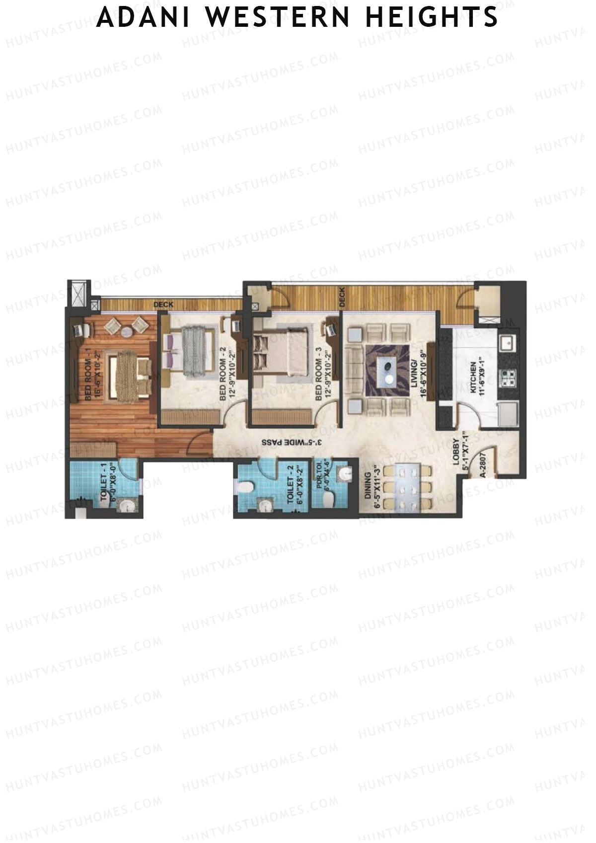 Adani Western Heights Wing A Unit 7 Floor Plan