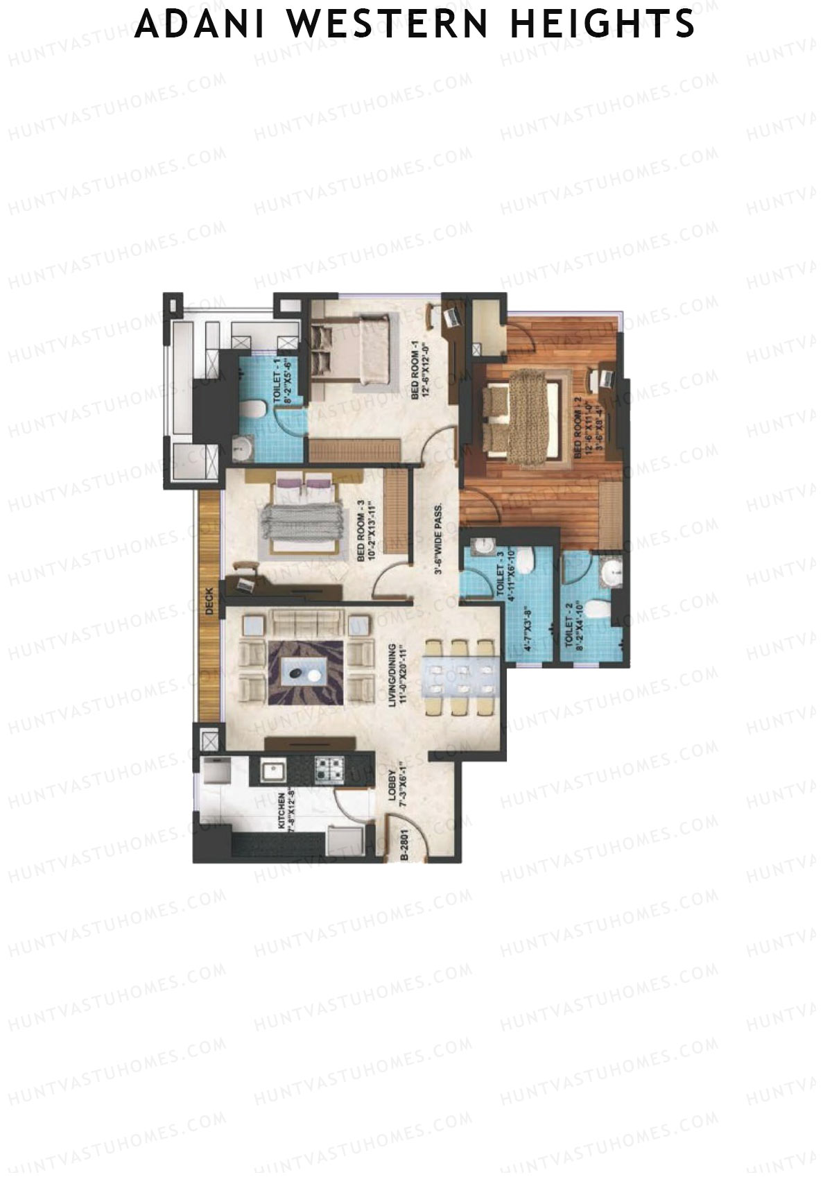 Adani Western Heights Wing B Unit 1 Floor Plan