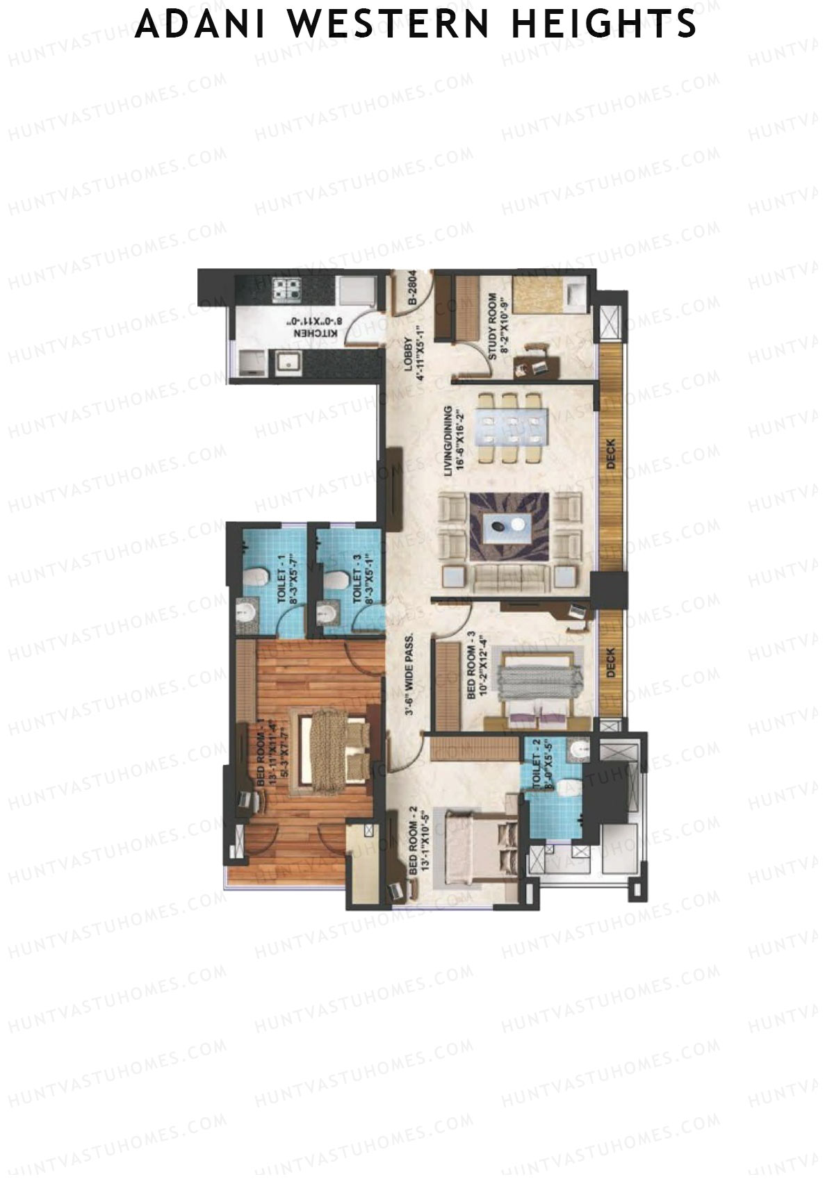 Adani Western Heights Wing B Unit 4 Floor Plan