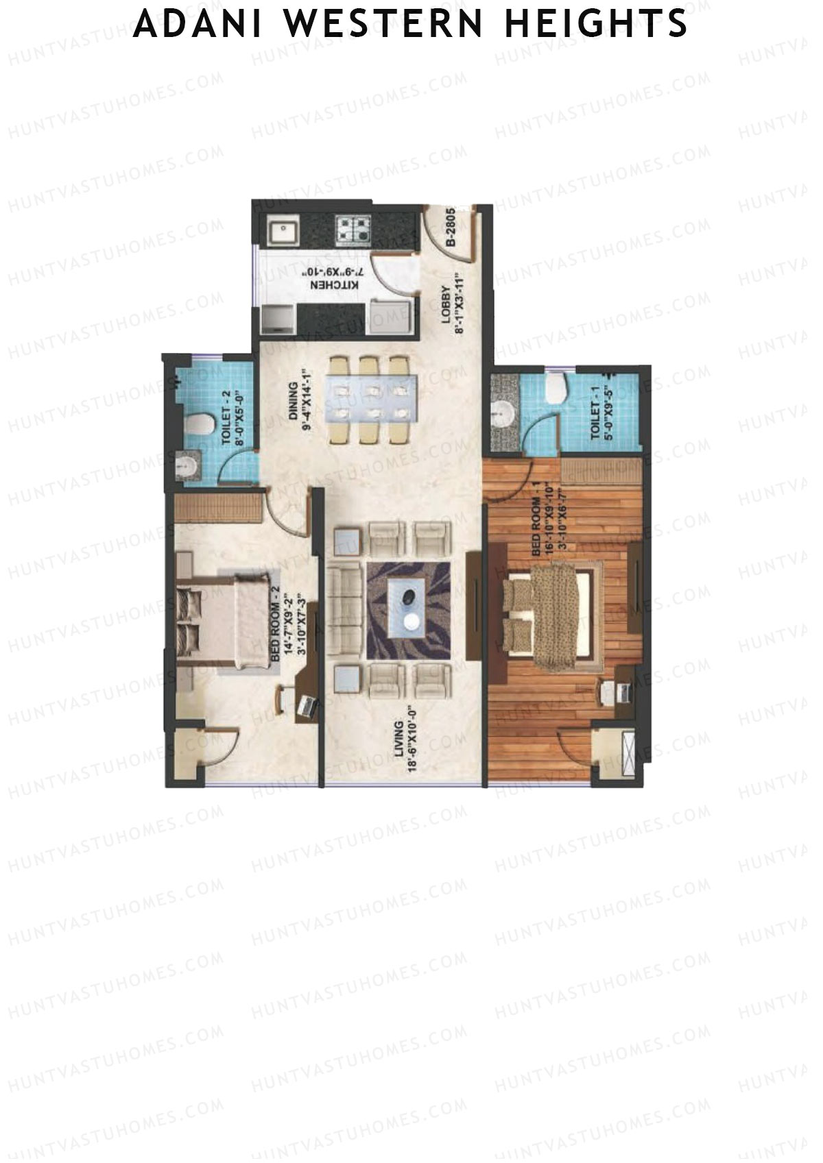 Adani Western Heights Wing B Unit 5 Floor Plan