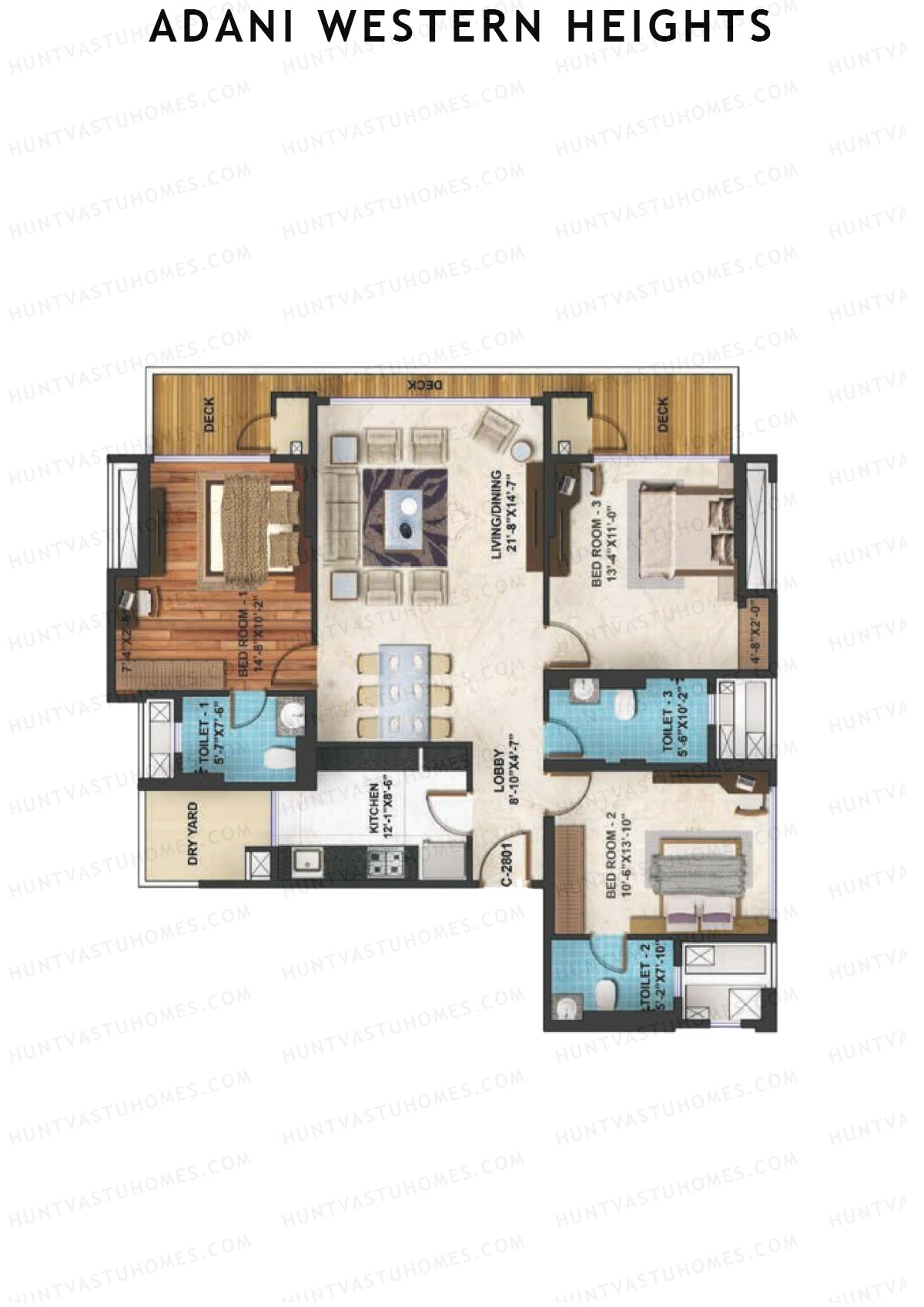 Adani Western Heights Wing C Unit 1 Floor Plan
