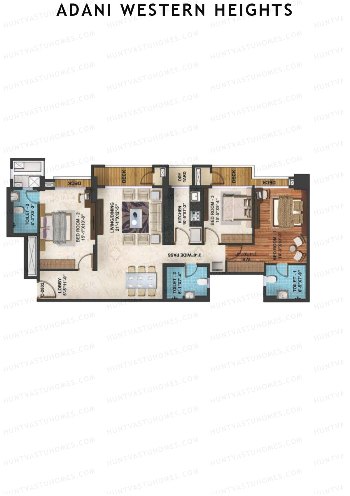 Adani Western Heights Wing C Unit 2 Floor Plan