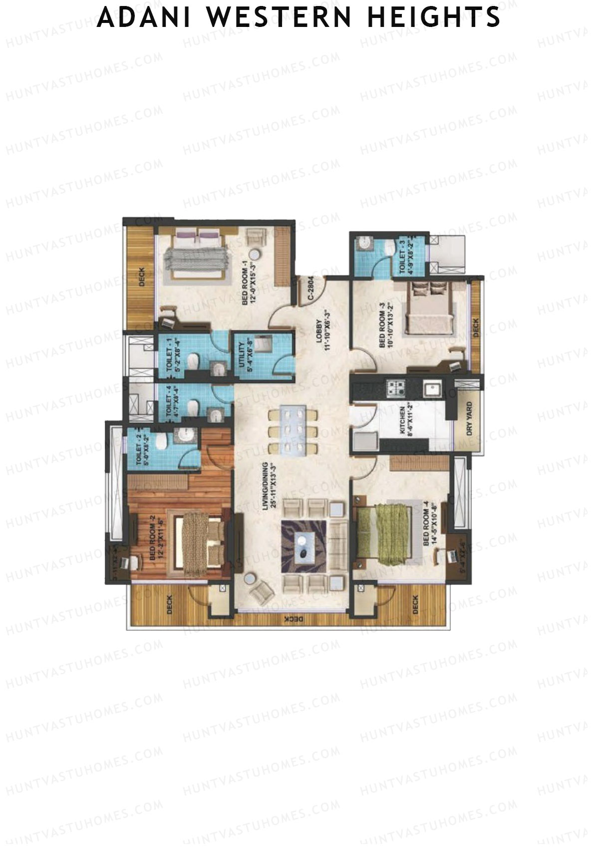 Adani Western Heights Wing C Unit 4 Floor Plan