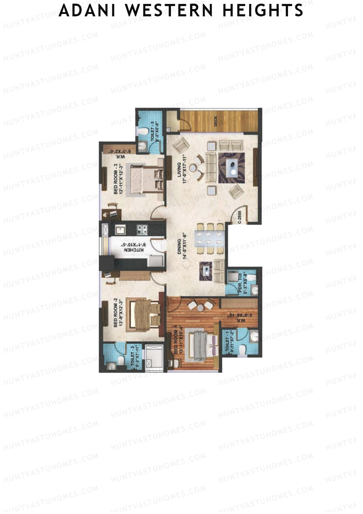 Adani Western Heights Wing C Unit 5 Floor Plan