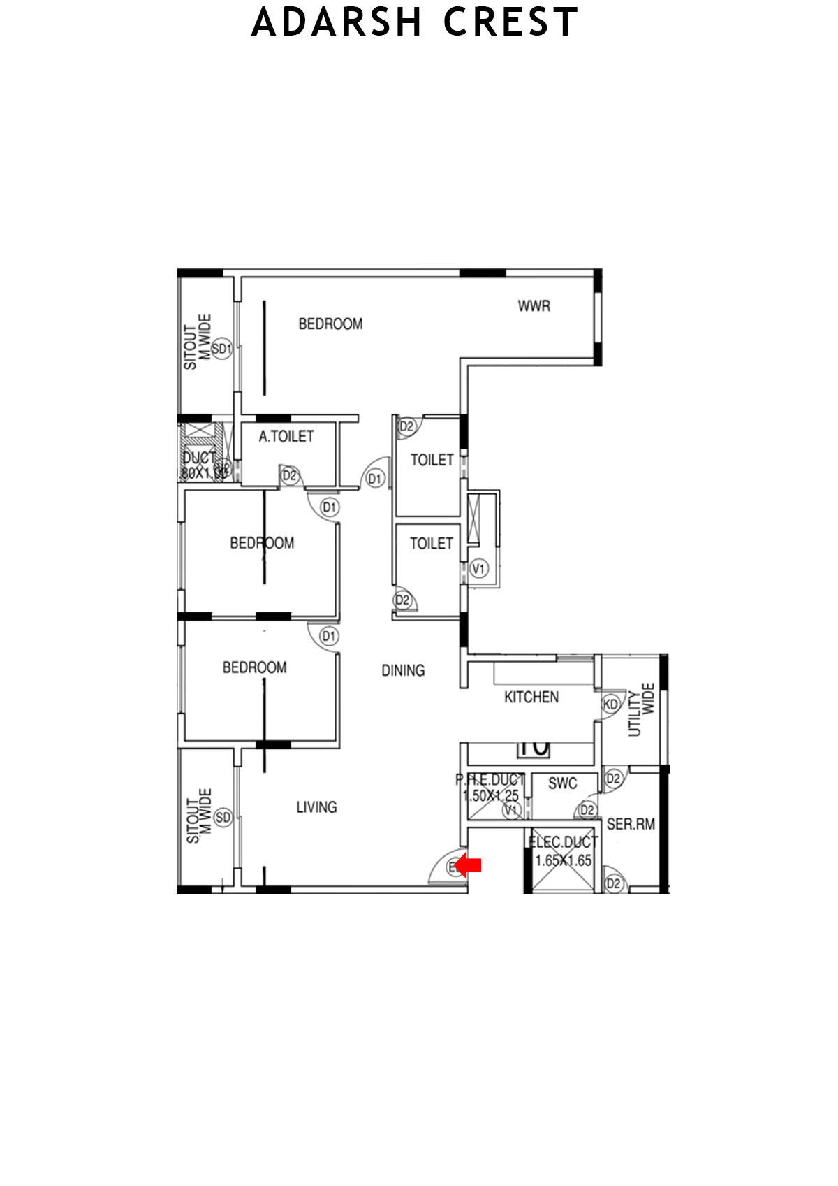 Adarsh Crest Block 2 Unit 10 Floor Plan