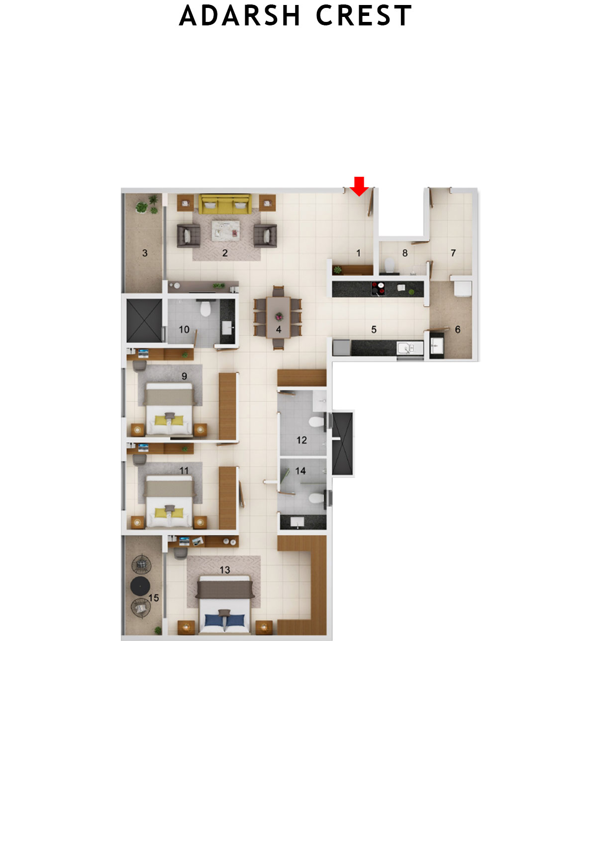 Adarsh Crest Block 2 Unit 11 Floor Plan