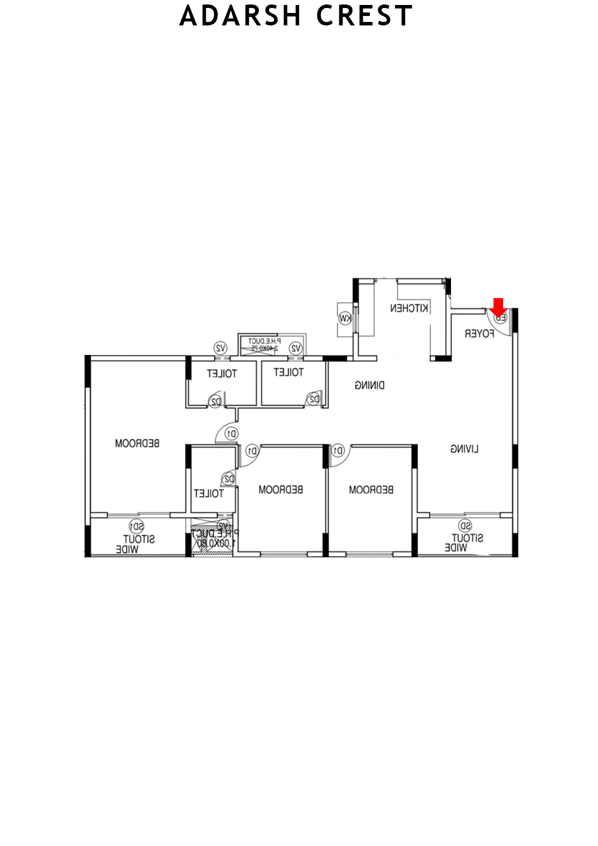 Adarsh Crest Block 2 Unit 14 Floor Plan