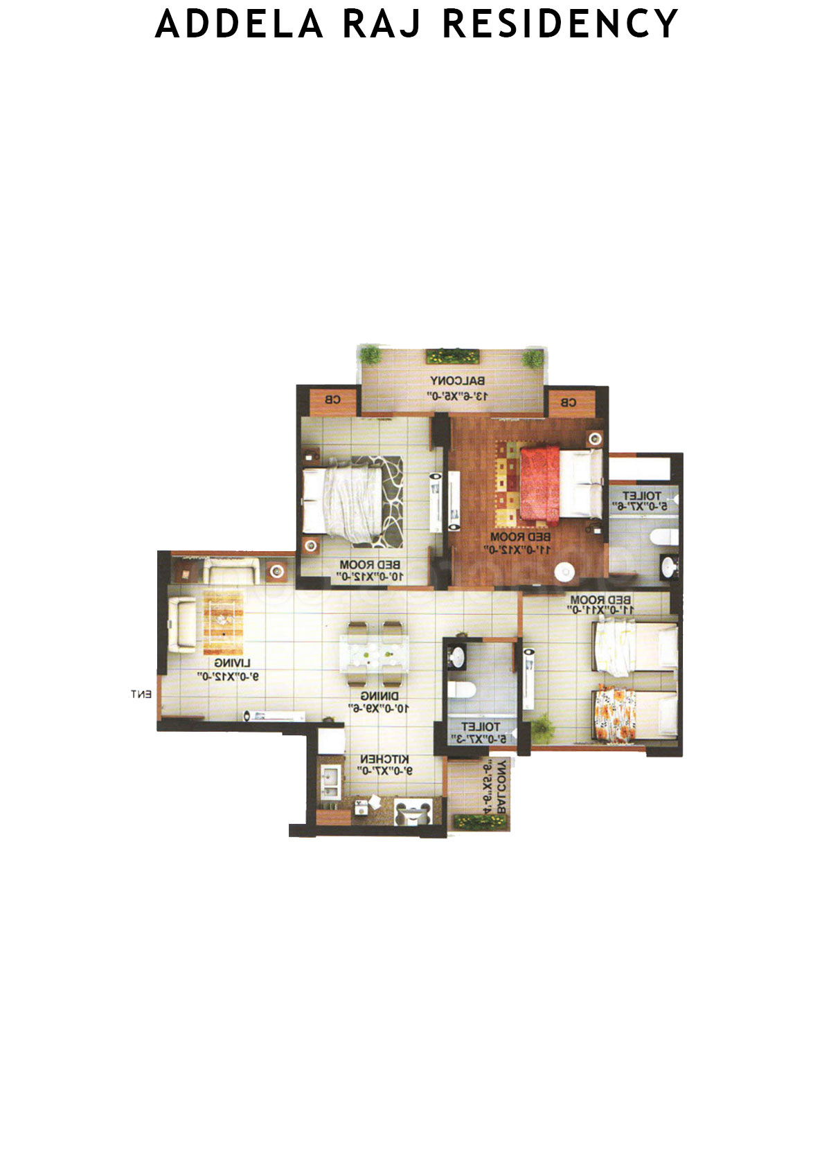 Addela Raj Residency Tower B Unit 2 Floor Plan