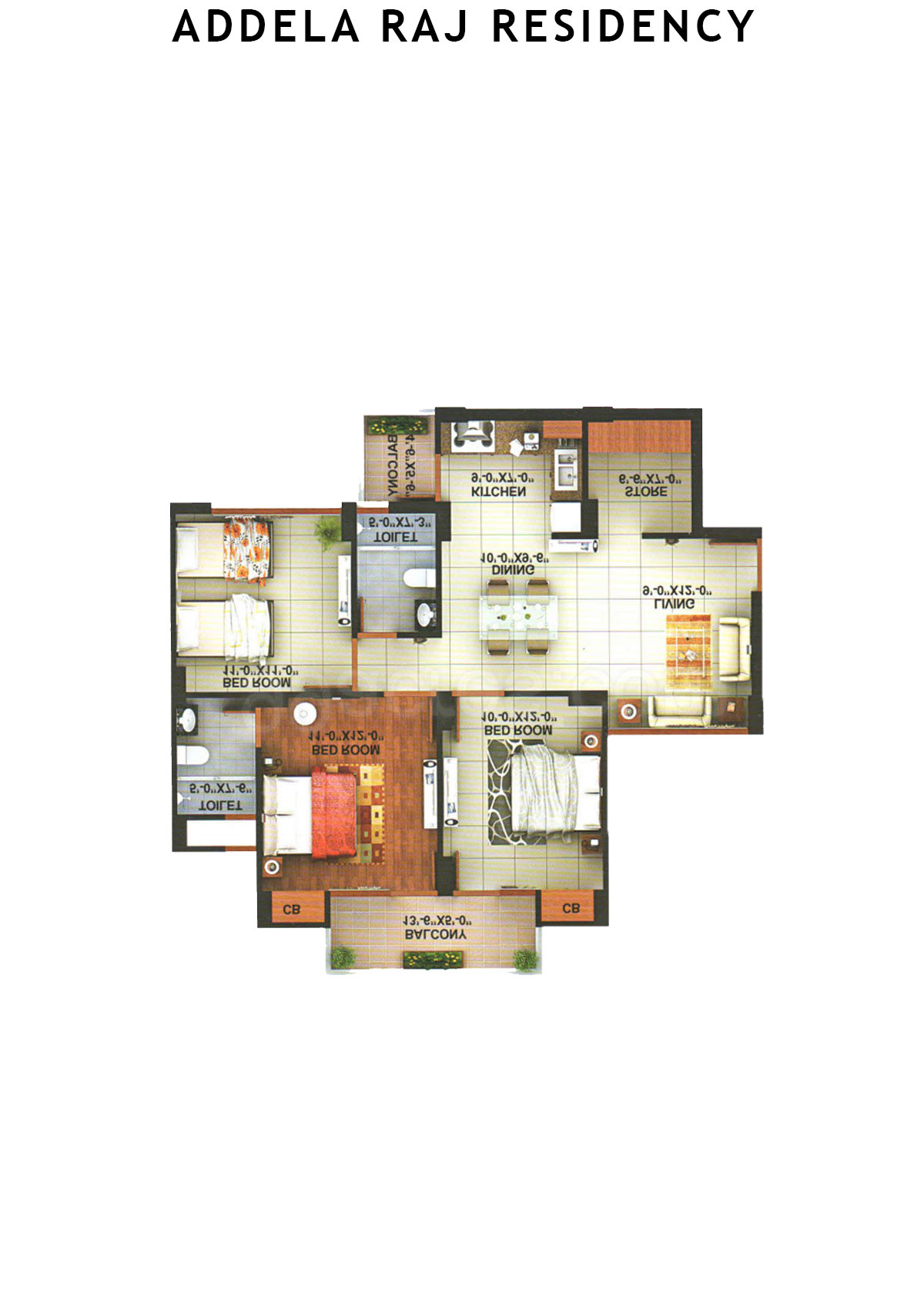Addela Raj Residency Tower B Unit 4 Floor Plan