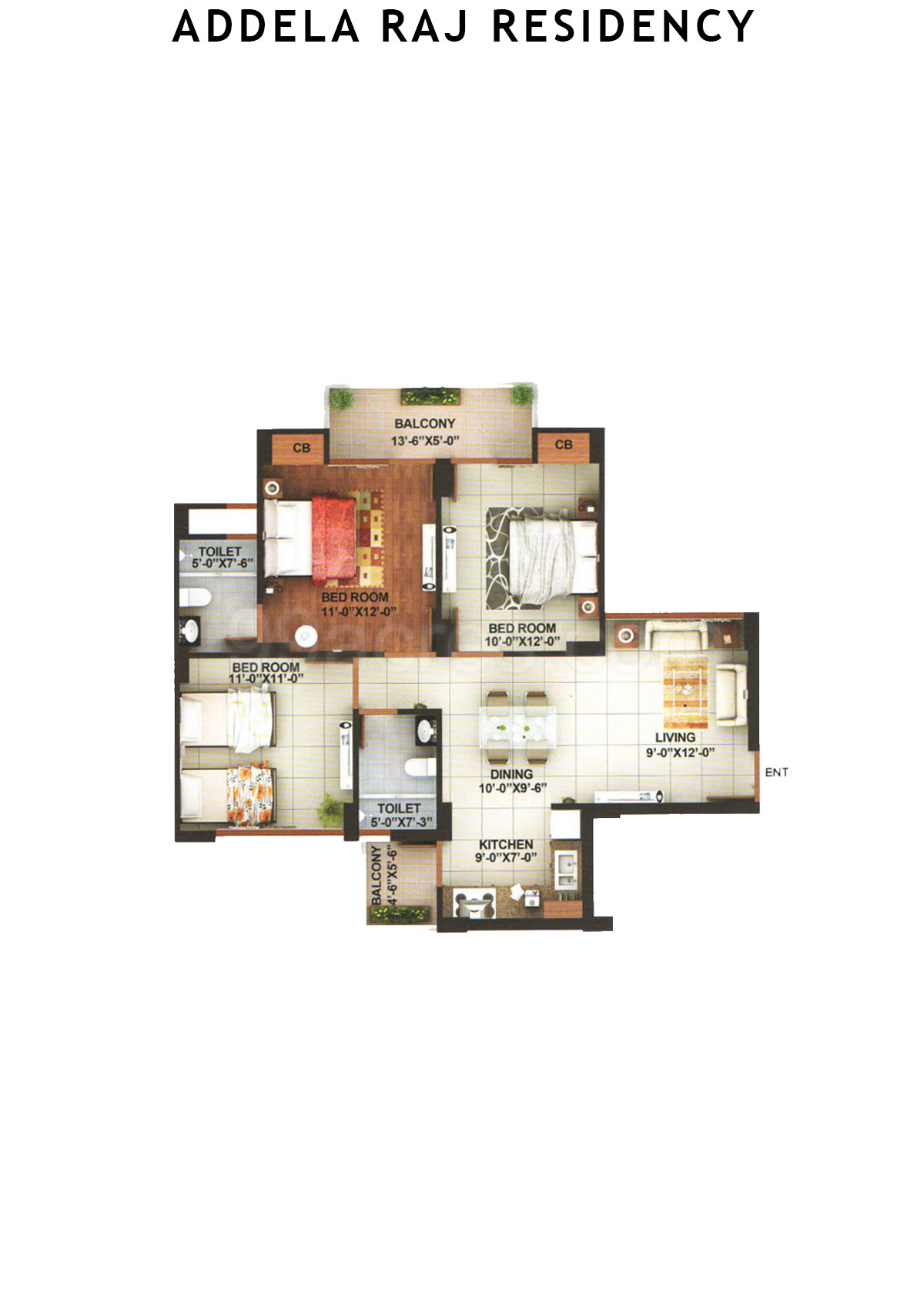 Addela Raj Residency Tower C Unit 1 Floor Plan
