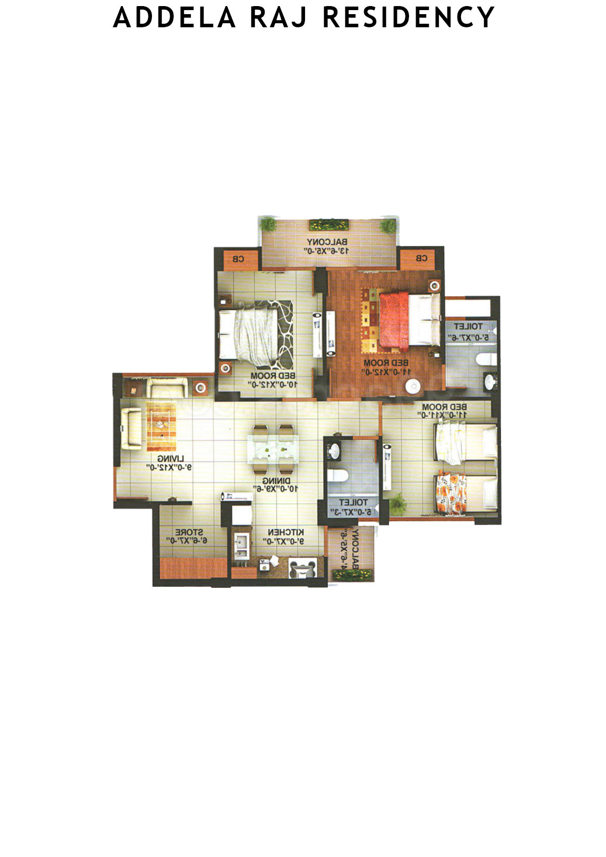 Addela Raj Residency Tower C Unit 2 Floor Plan