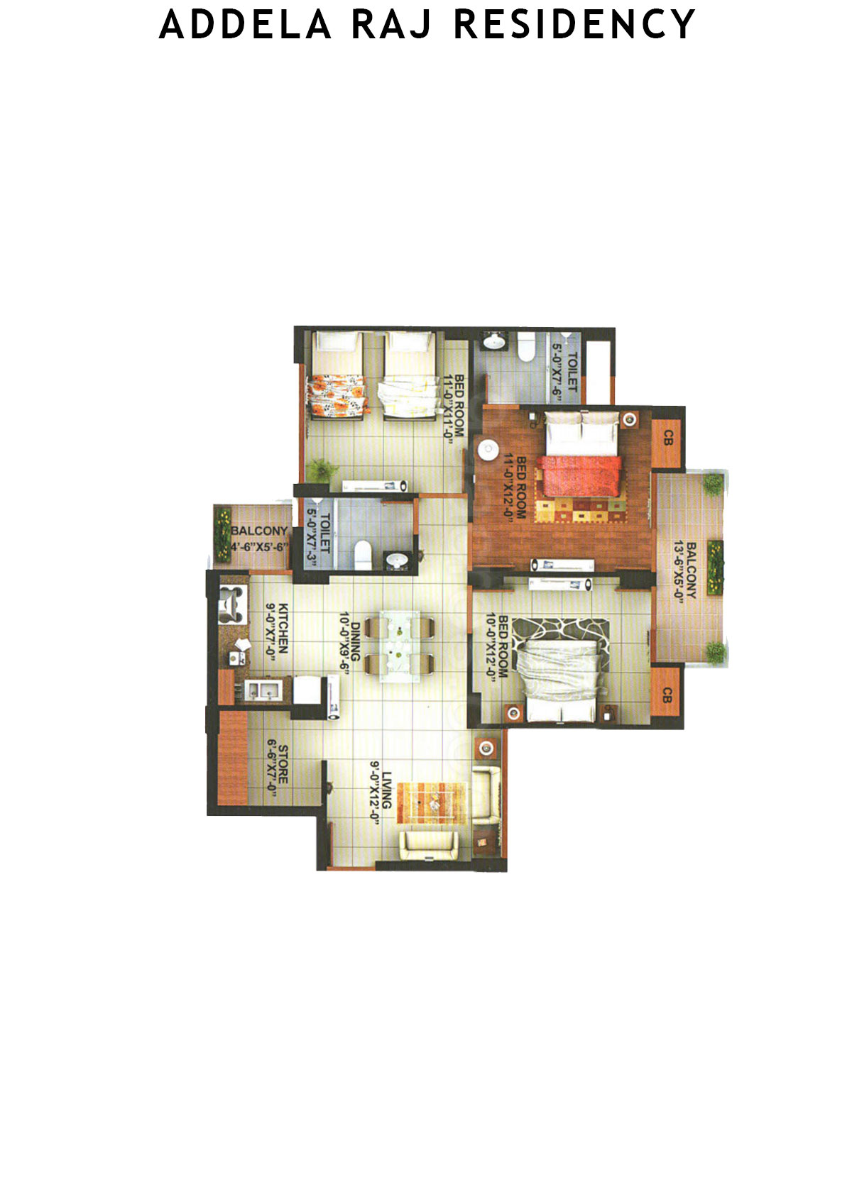 Addela Raj Residency Tower G Unit 1 Floor Plan