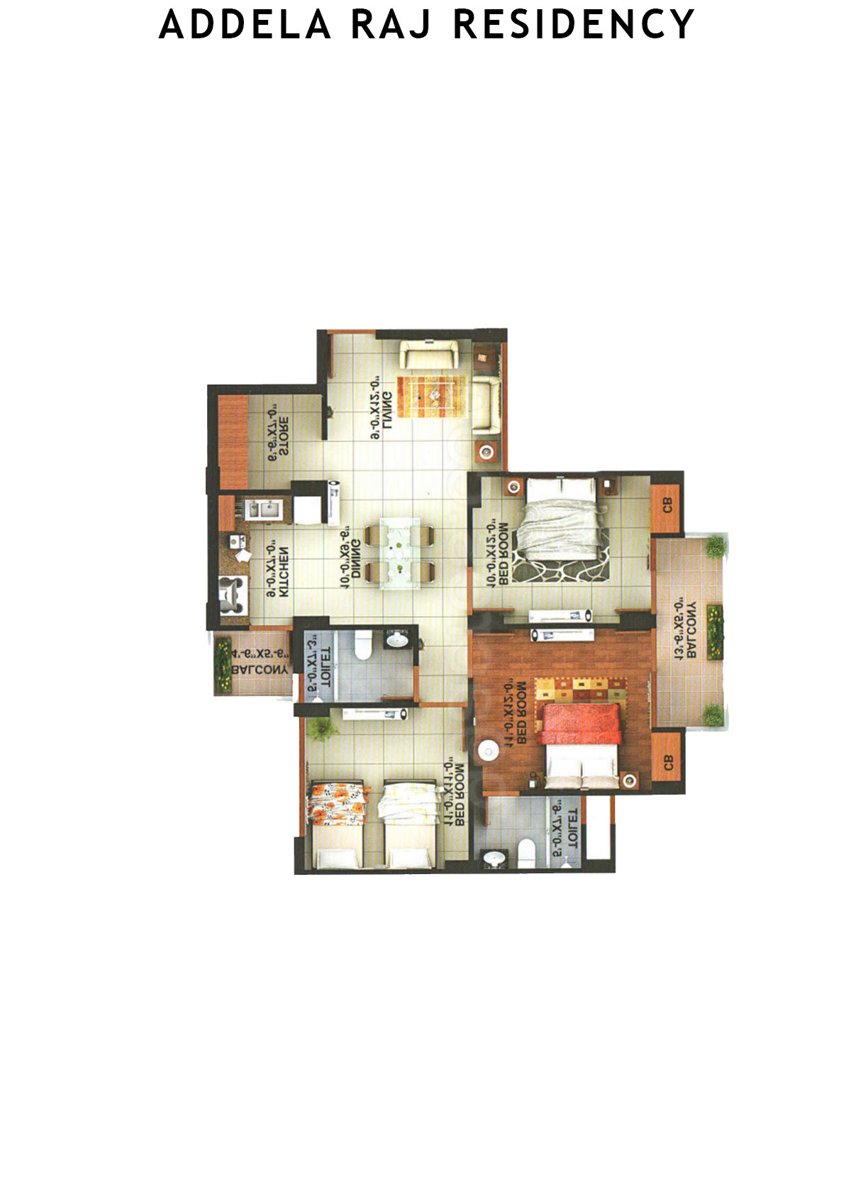 Addela Raj Residency Tower H Unit 2 Floor Plan