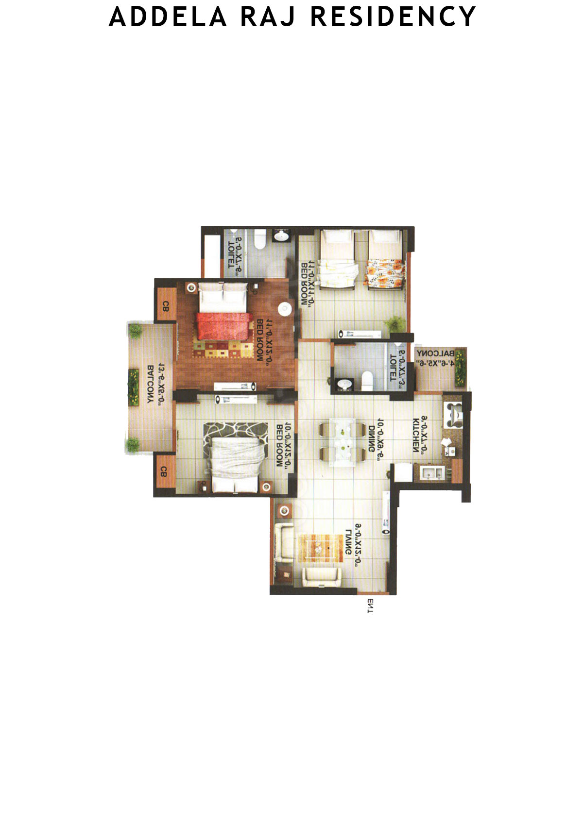 Addela Raj Residency Tower H Unit 4 Floor Plan