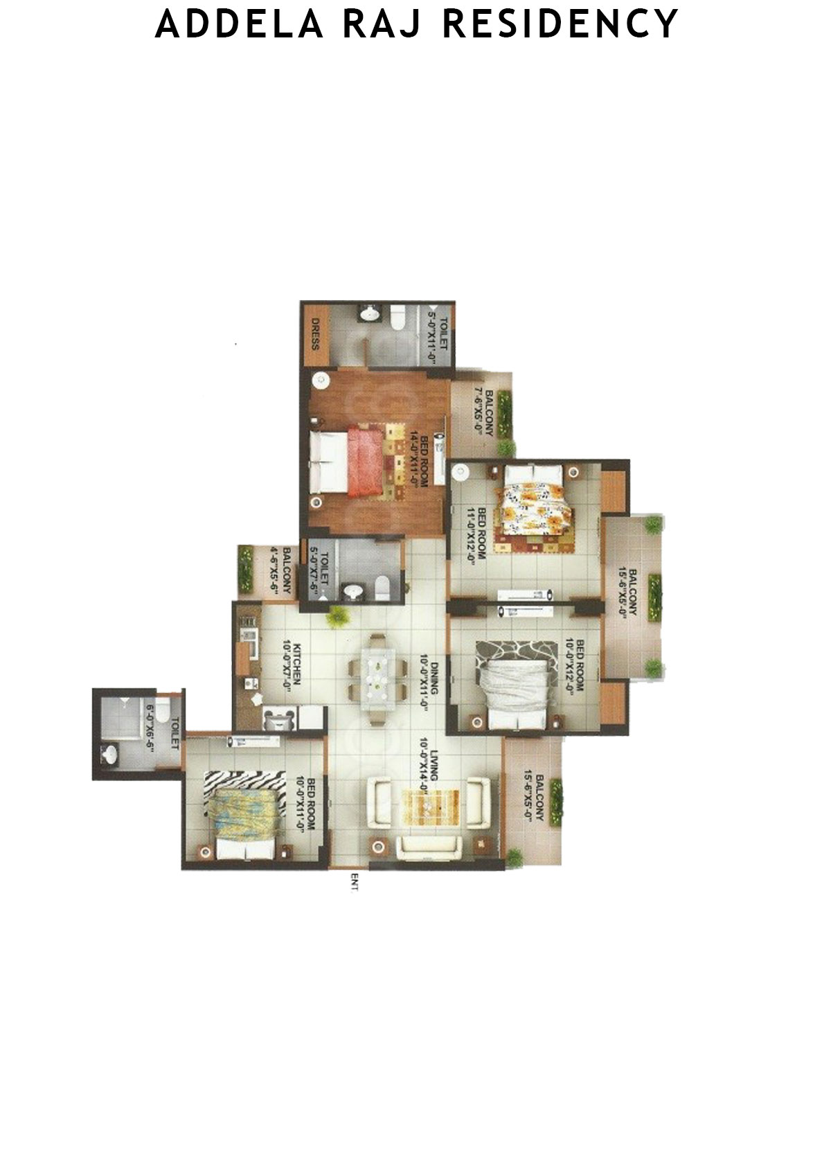 Addela Raj Residency Tower I Unit 1 Floor Plan