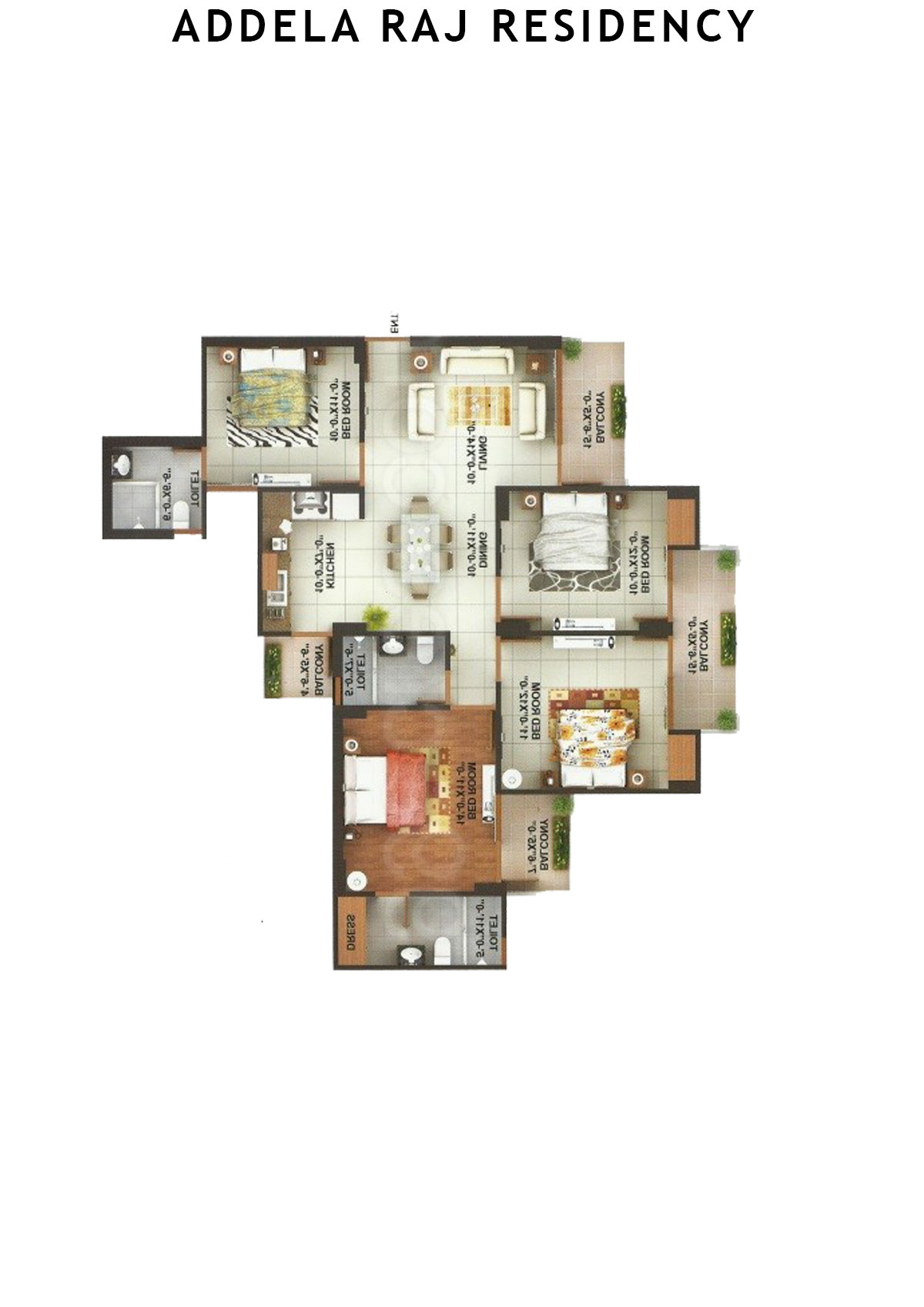 Addela Raj Residency Tower I Unit 2 Floor Plan