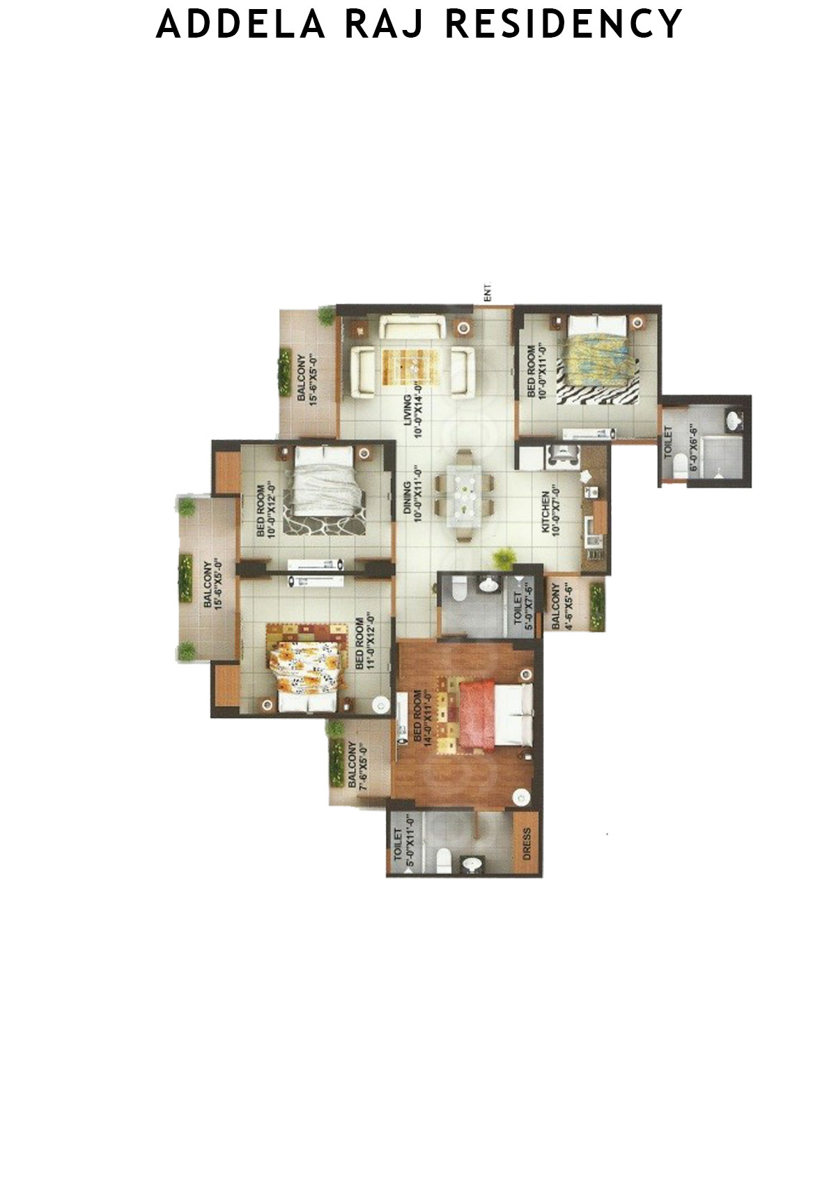Addela Raj Residency Tower I Unit 3 Floor Plan
