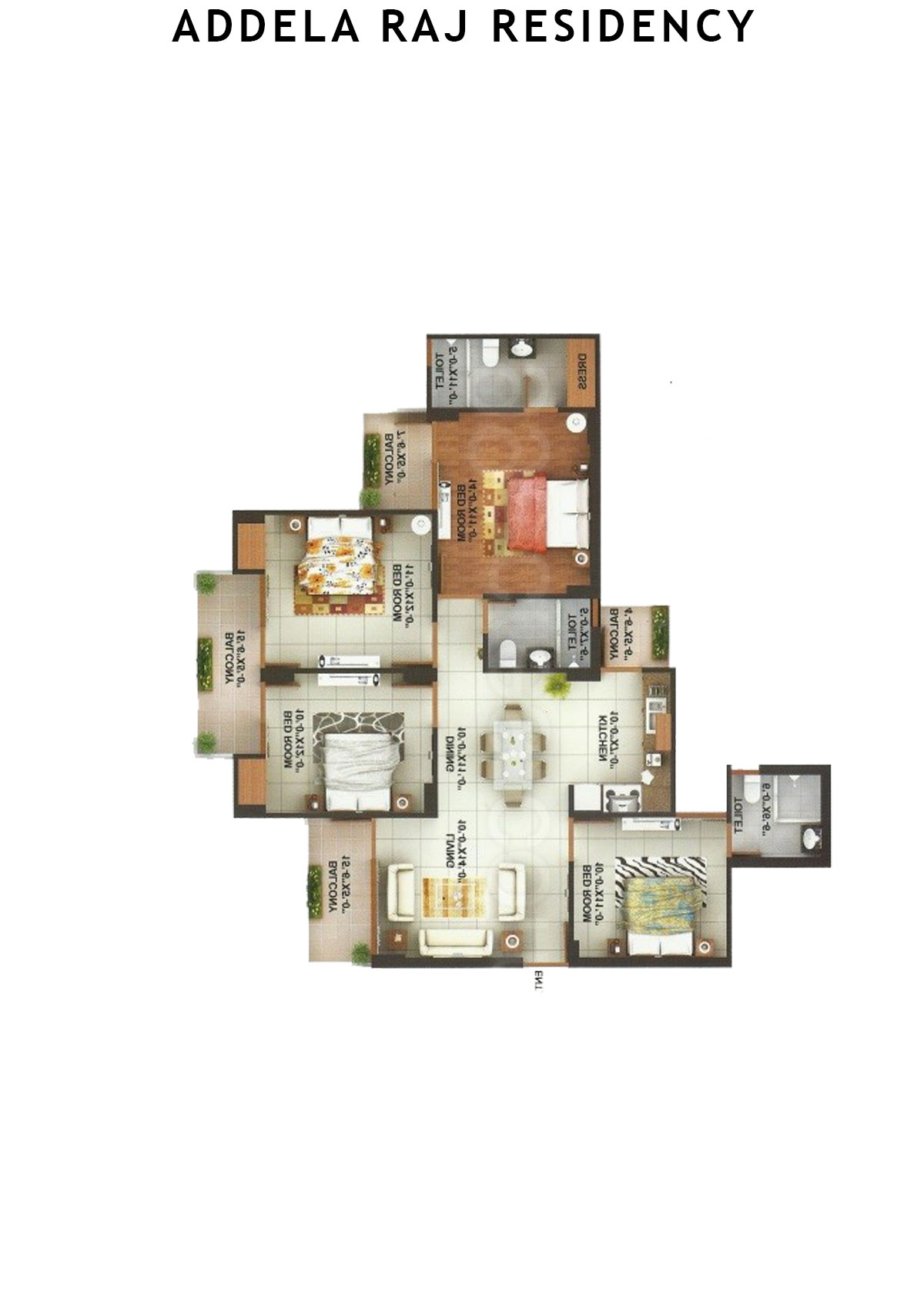 Addela Raj Residency Tower I Unit 4 Floor Plan