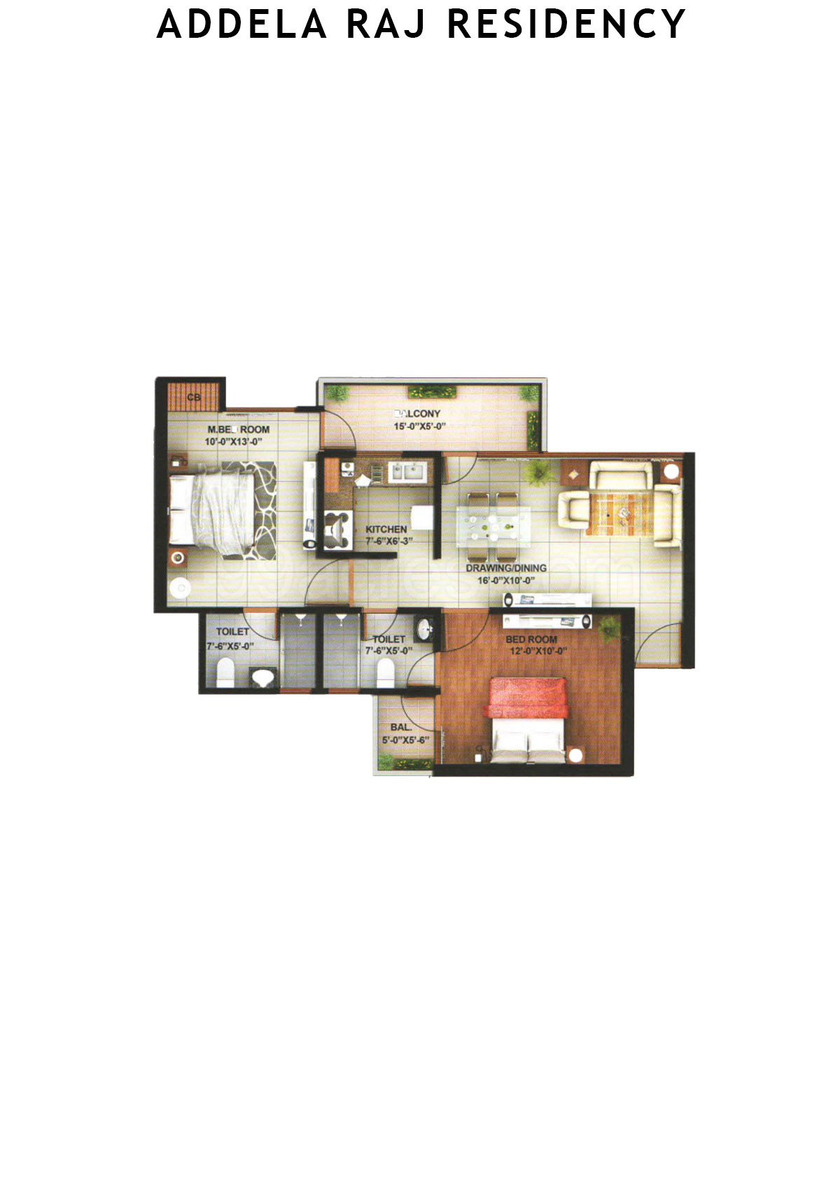 Addela Raj Residency Tower M Unit 1 Floor Plan